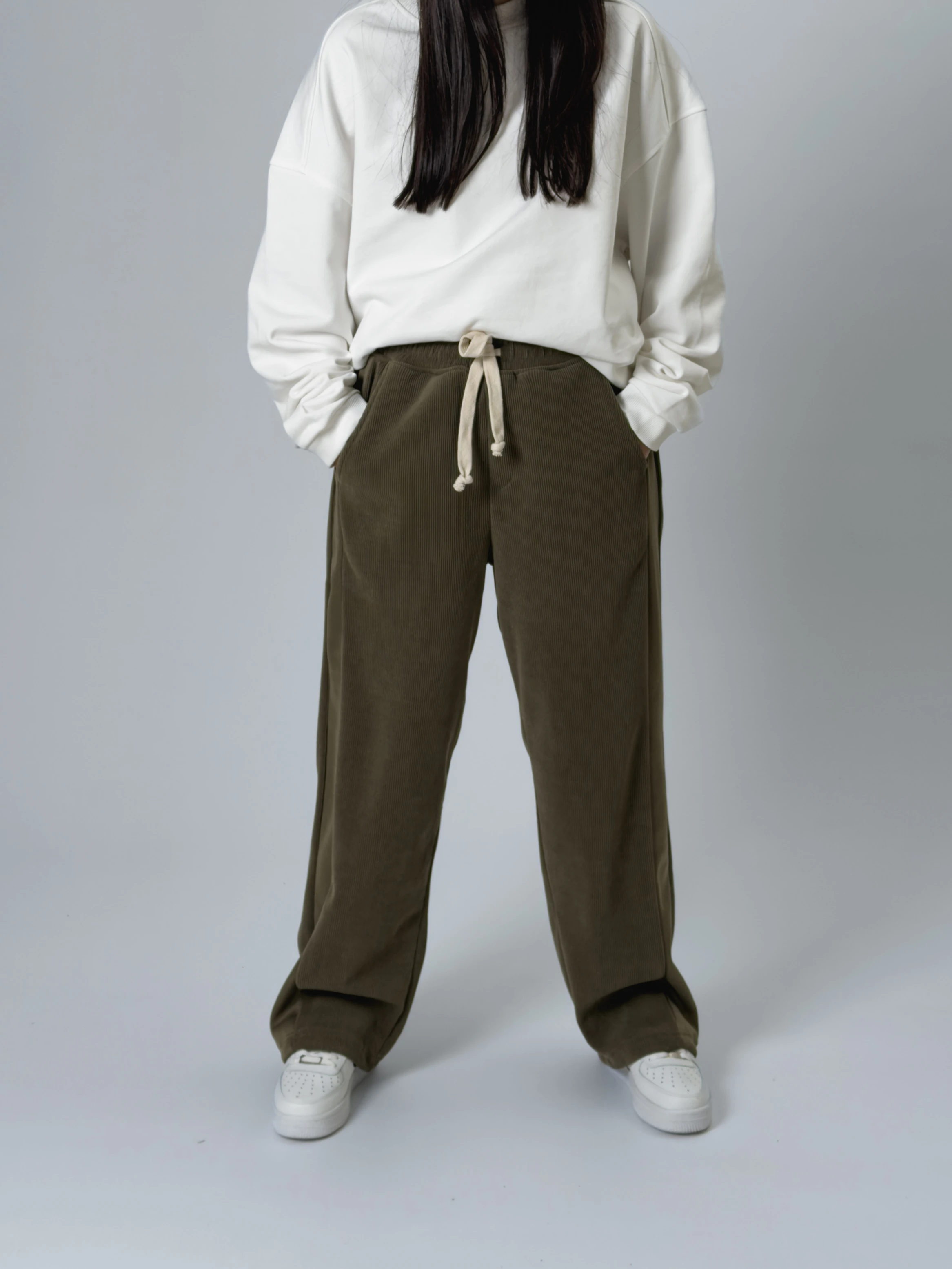 Oversize Haki Kadın Baggy Eşofman COC2533