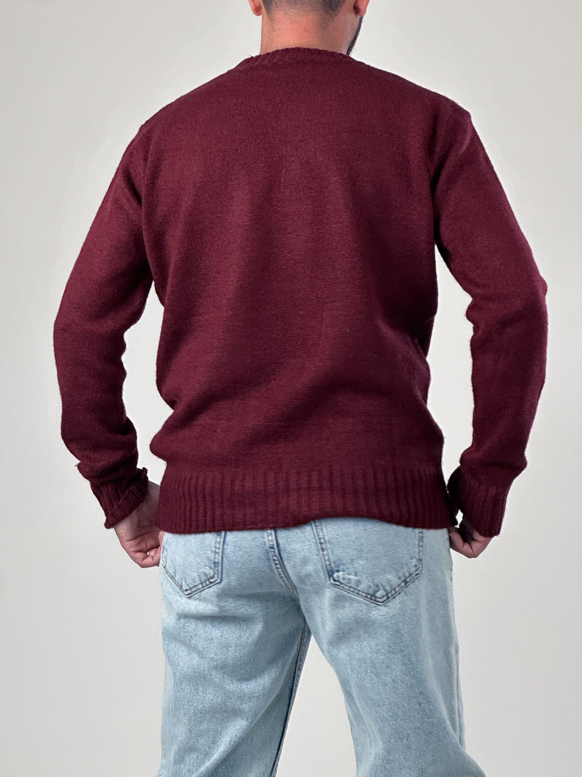 Basic Bordo Erkek Sweatshirt