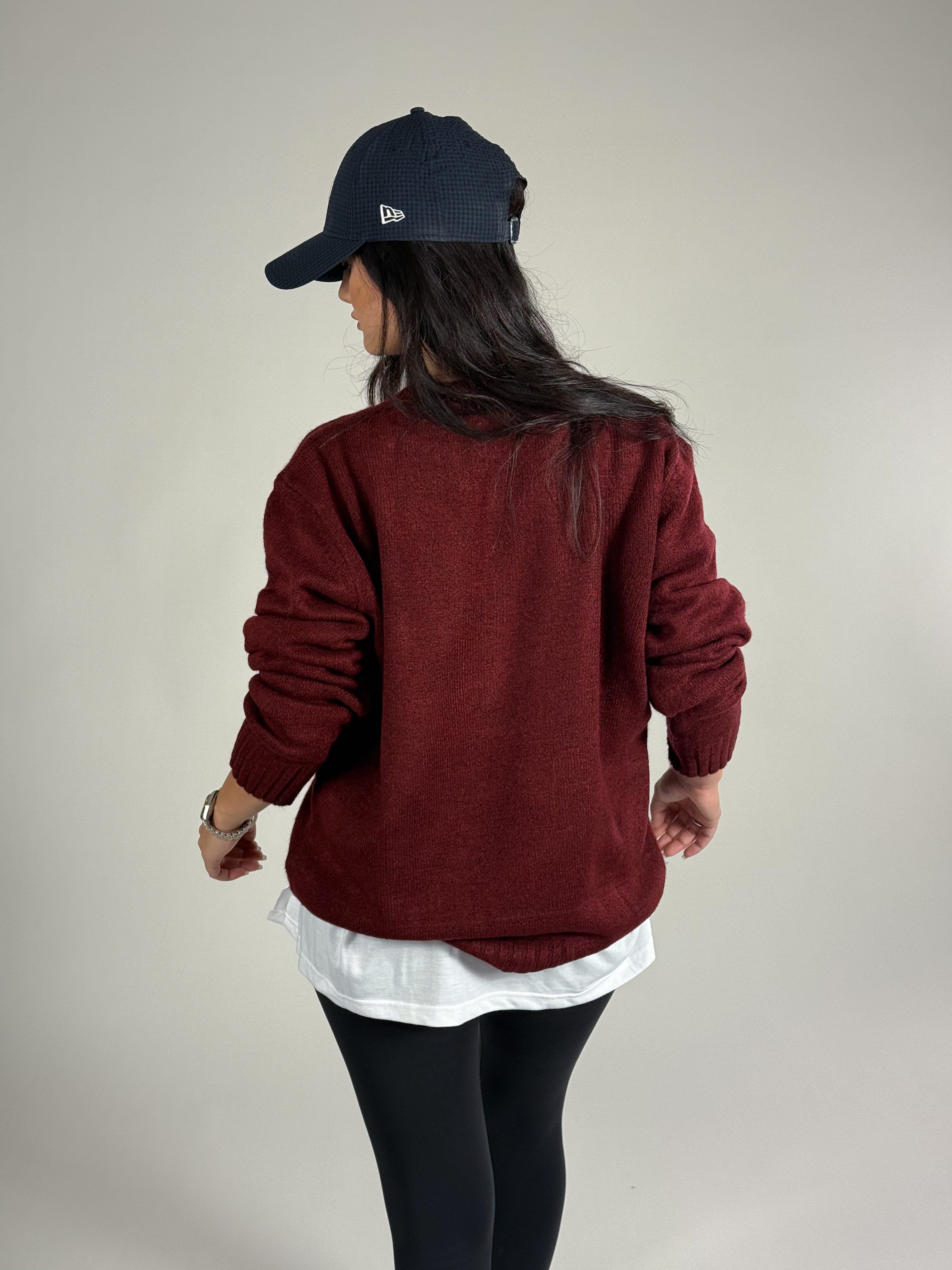 Basic Bordo Kadın Sweatshirt
