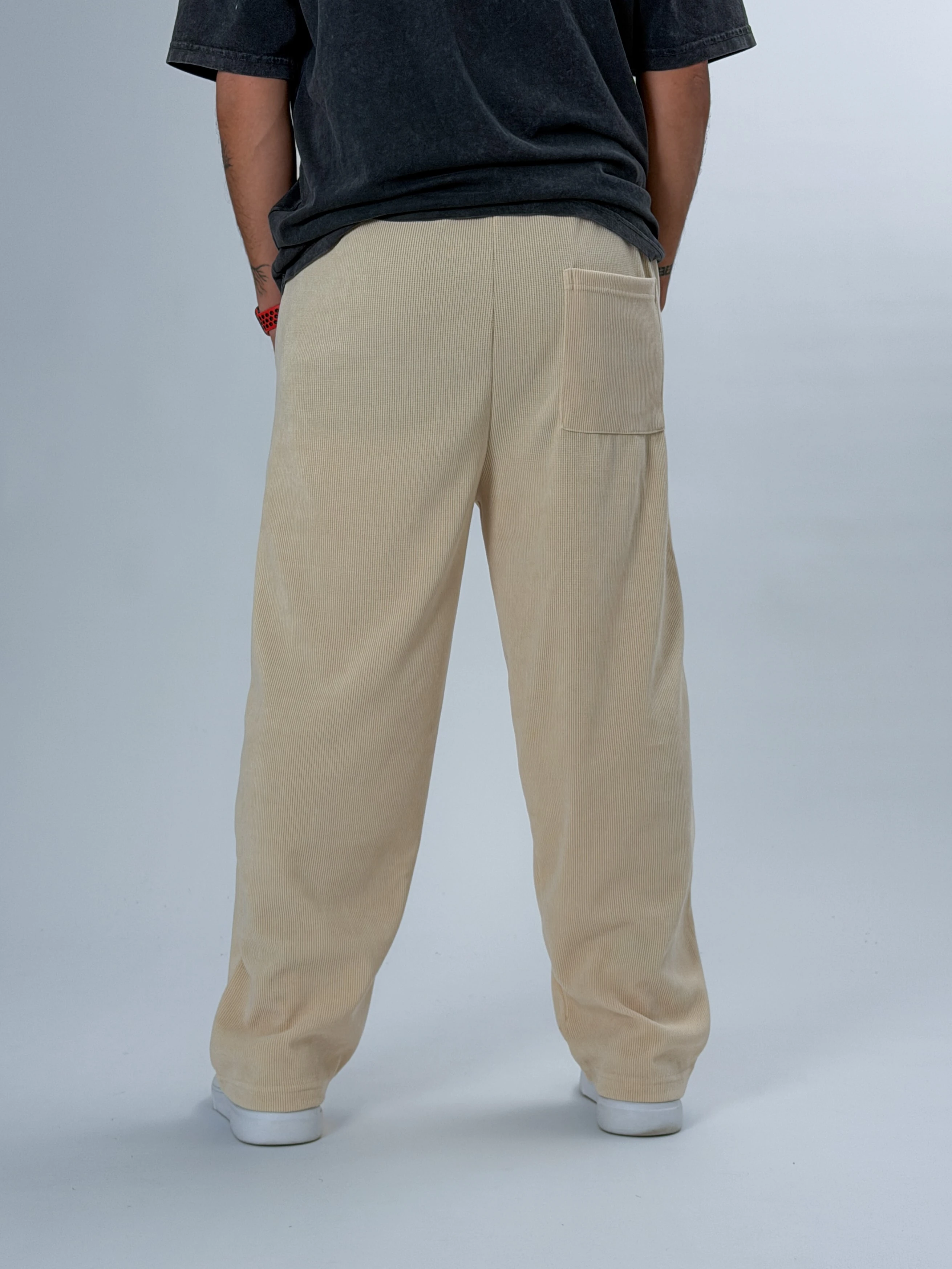 Oversize Bej Erkek Baggy Pantolon COC2546