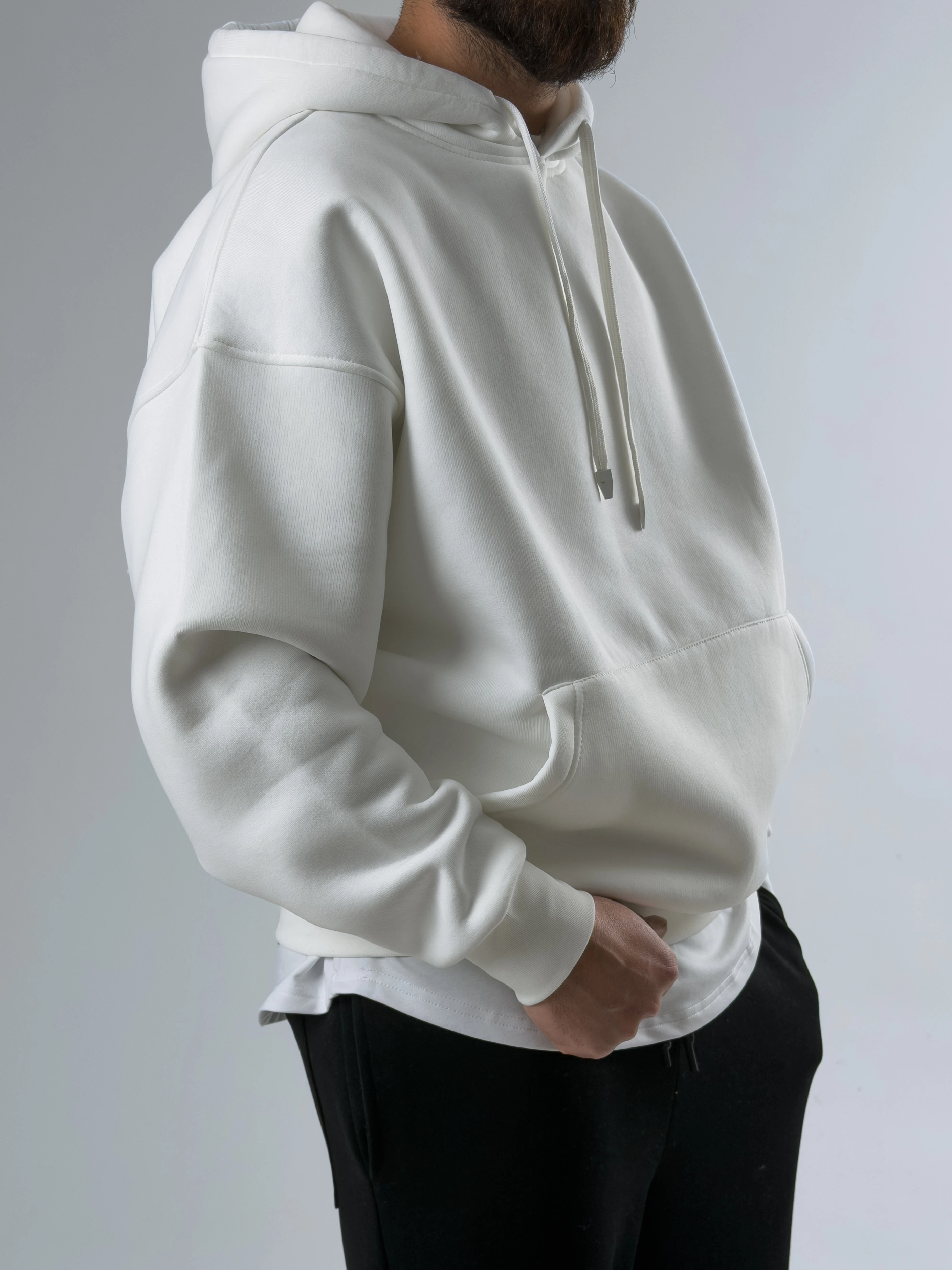 Erkek Şardonlu Ekru Hoodie COC2603