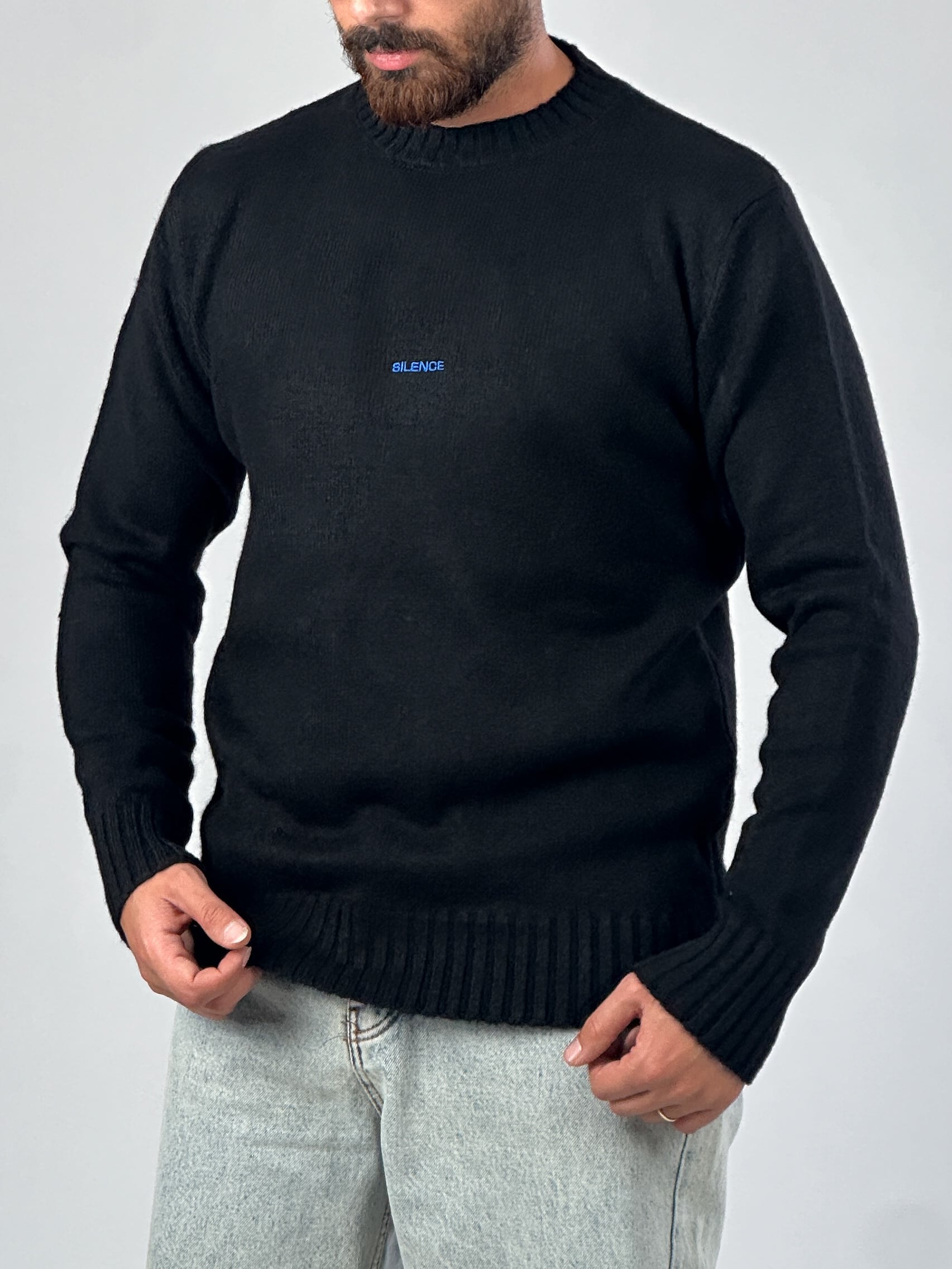 Basic Siyah Erkek Sweatshirt