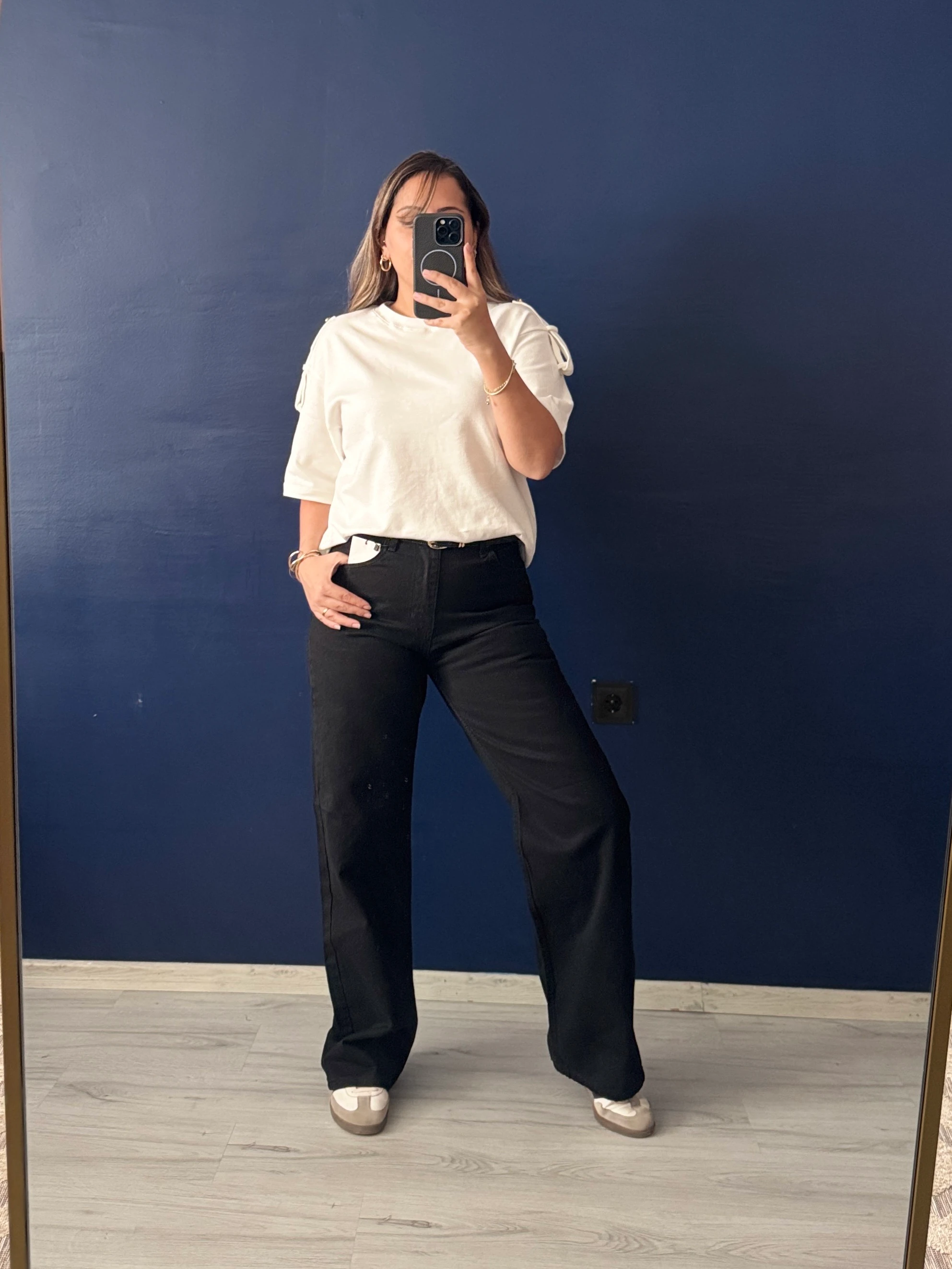 Gold Düğme Apoletli basic Tshırt 