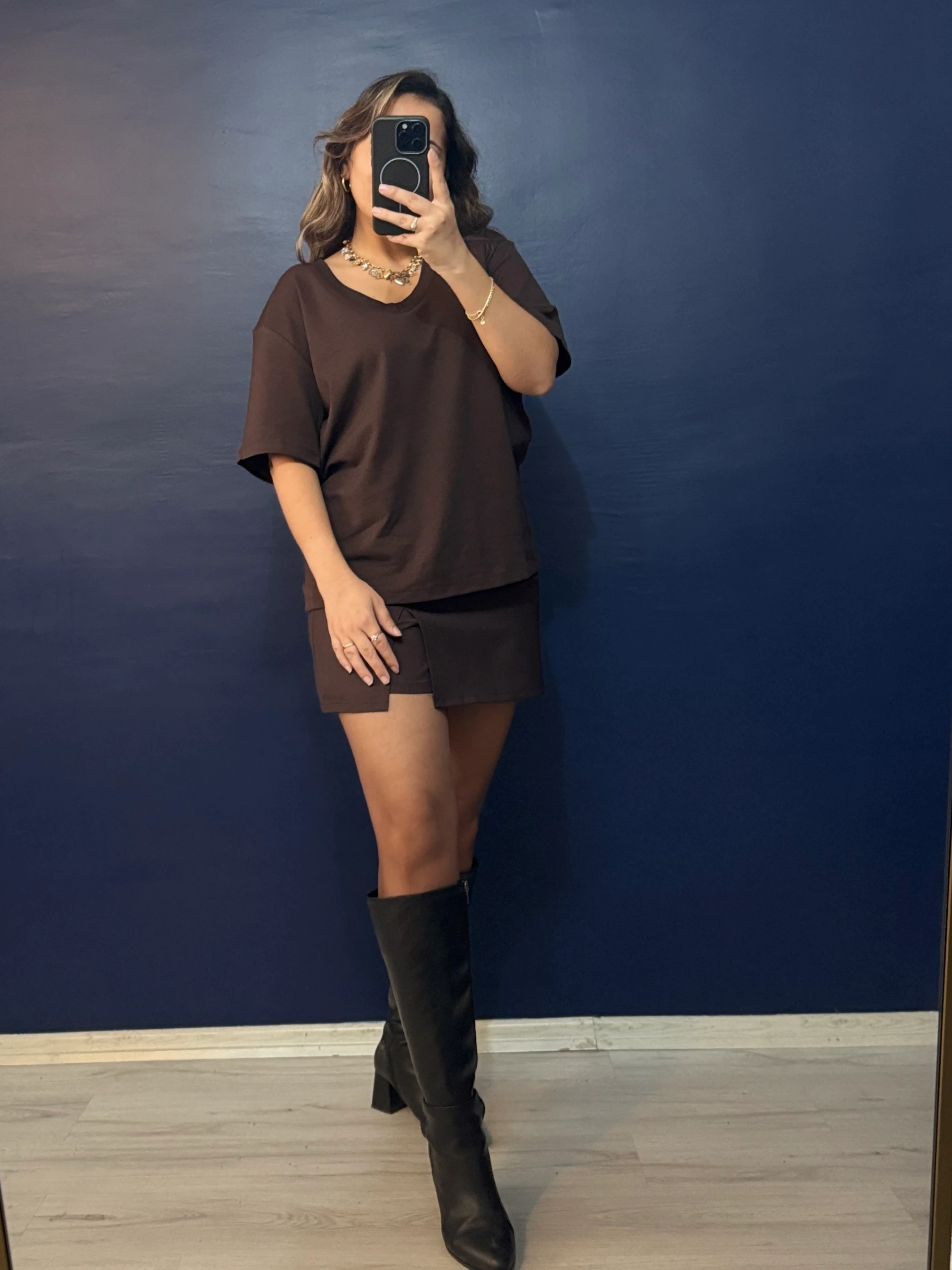 Kahve Mini Şort Etek