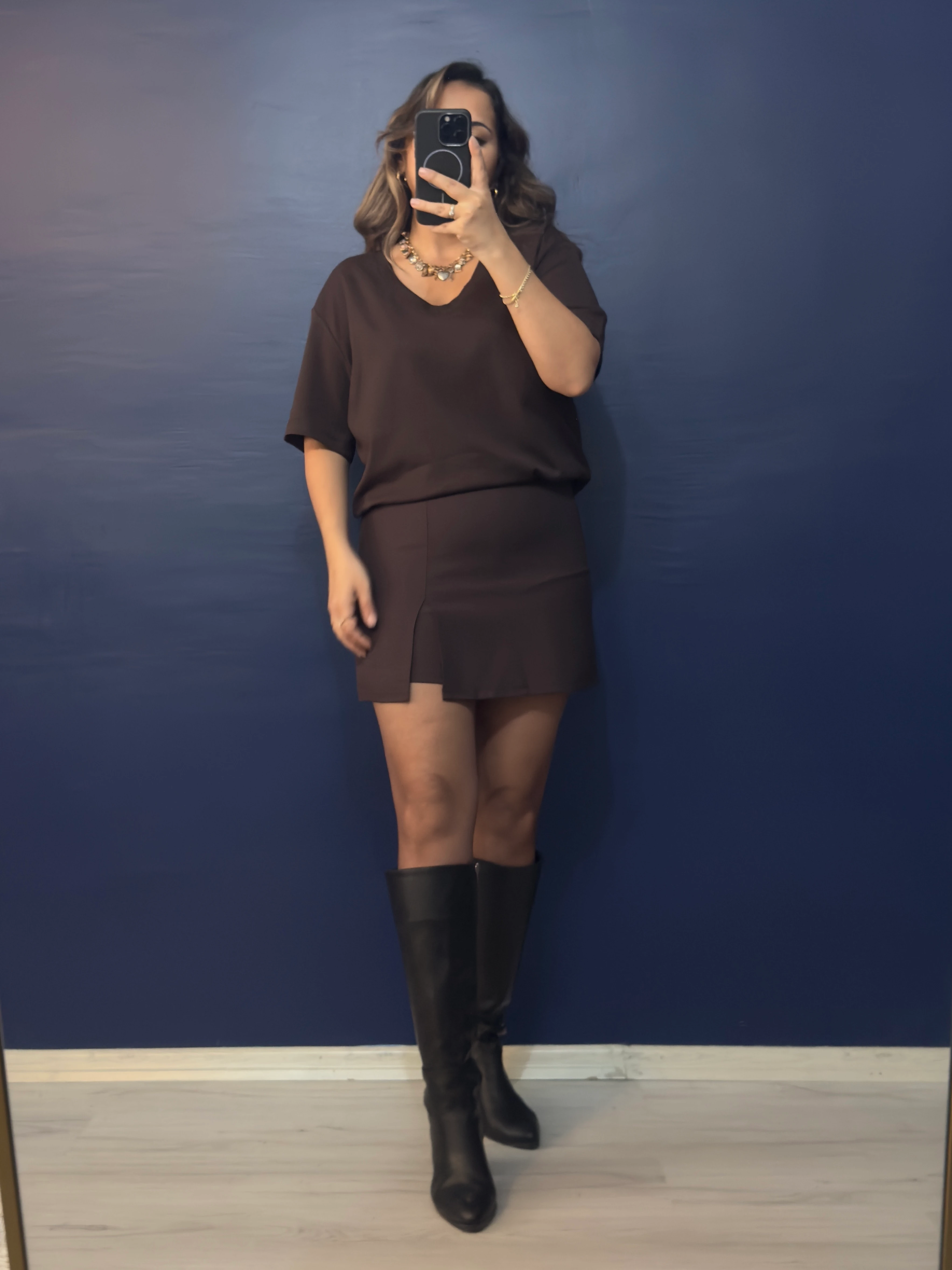 Kahve Mini Şort Etek