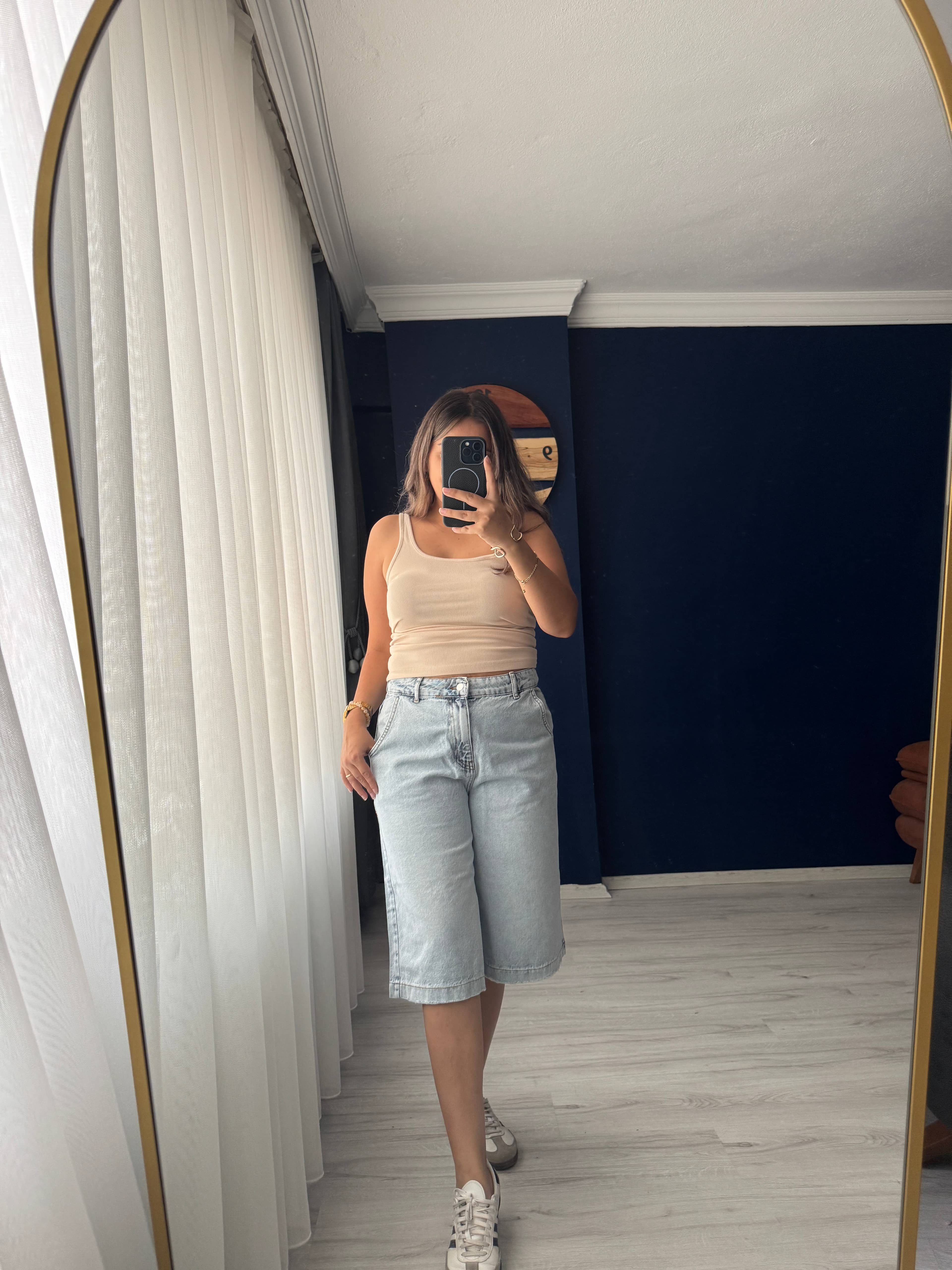 Buz mavi Jean şort 