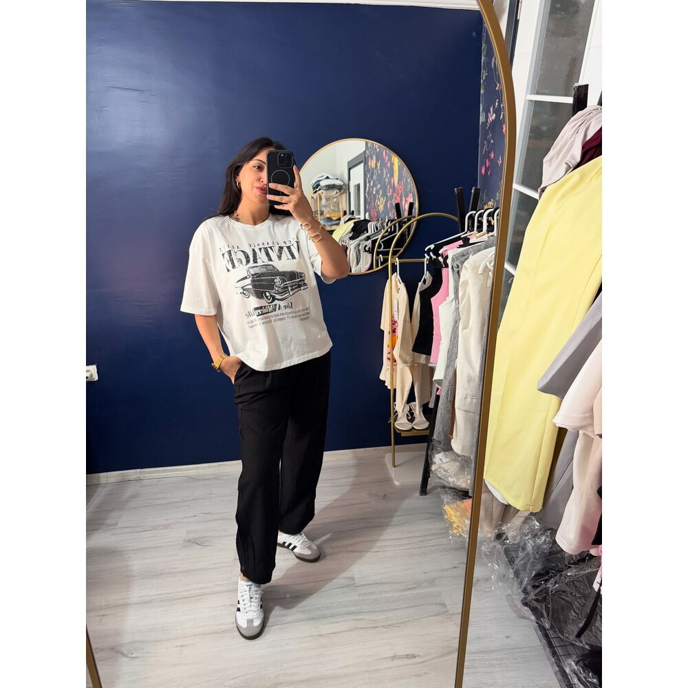 Araba baskılı tshirt
