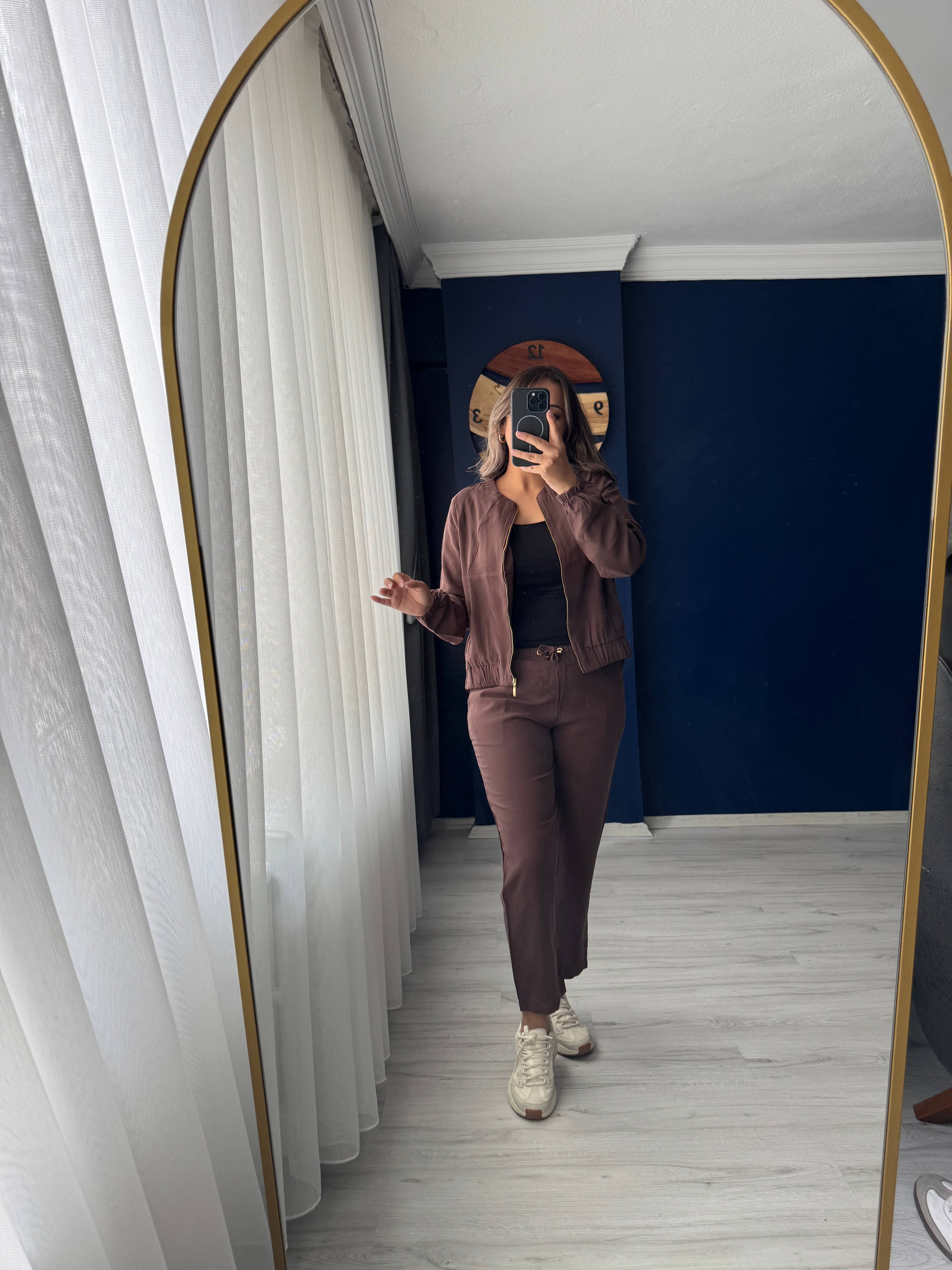 Kahverengi spor şık Takım