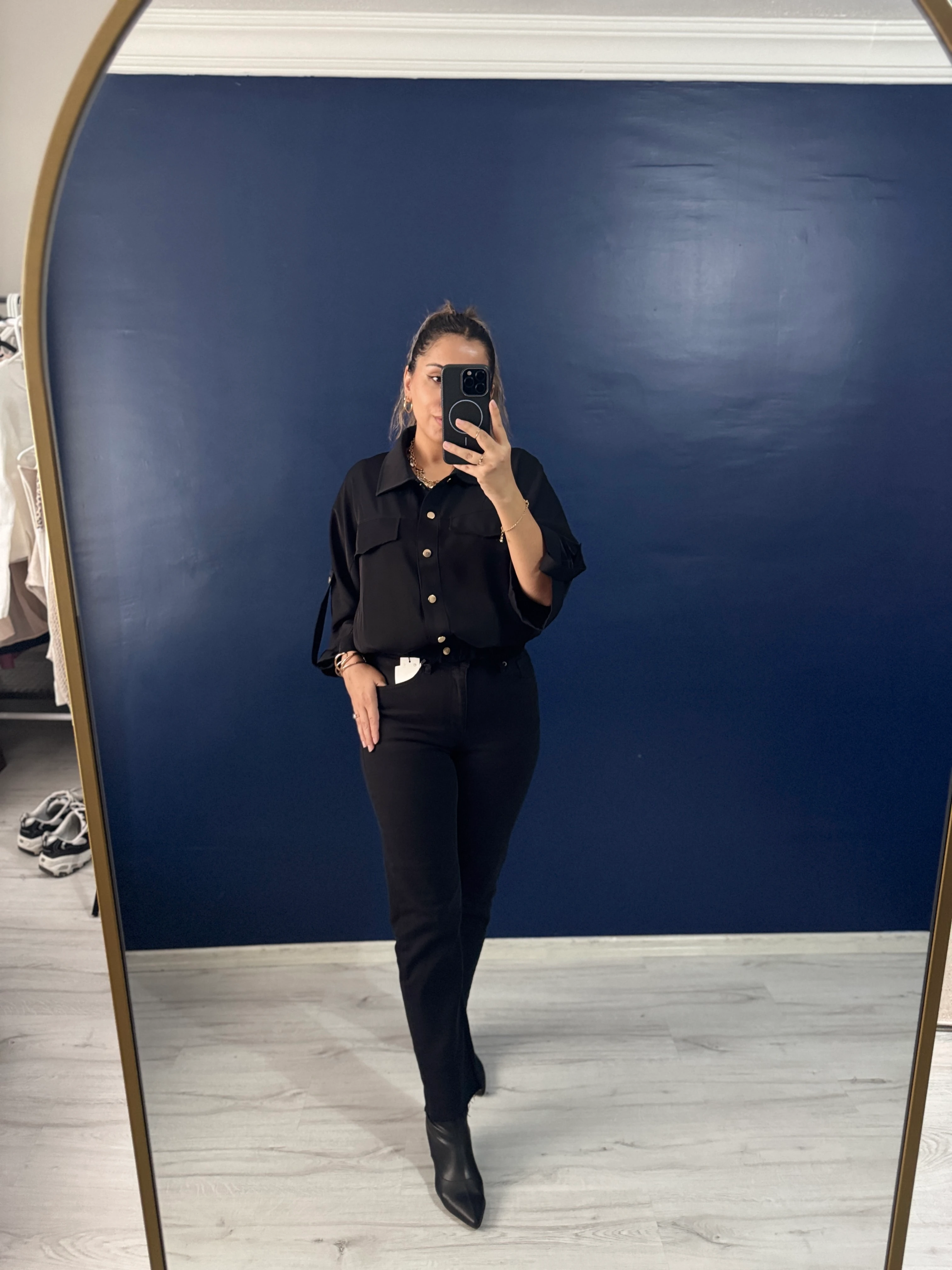 Siyah Bomber Gömlek Ceket 