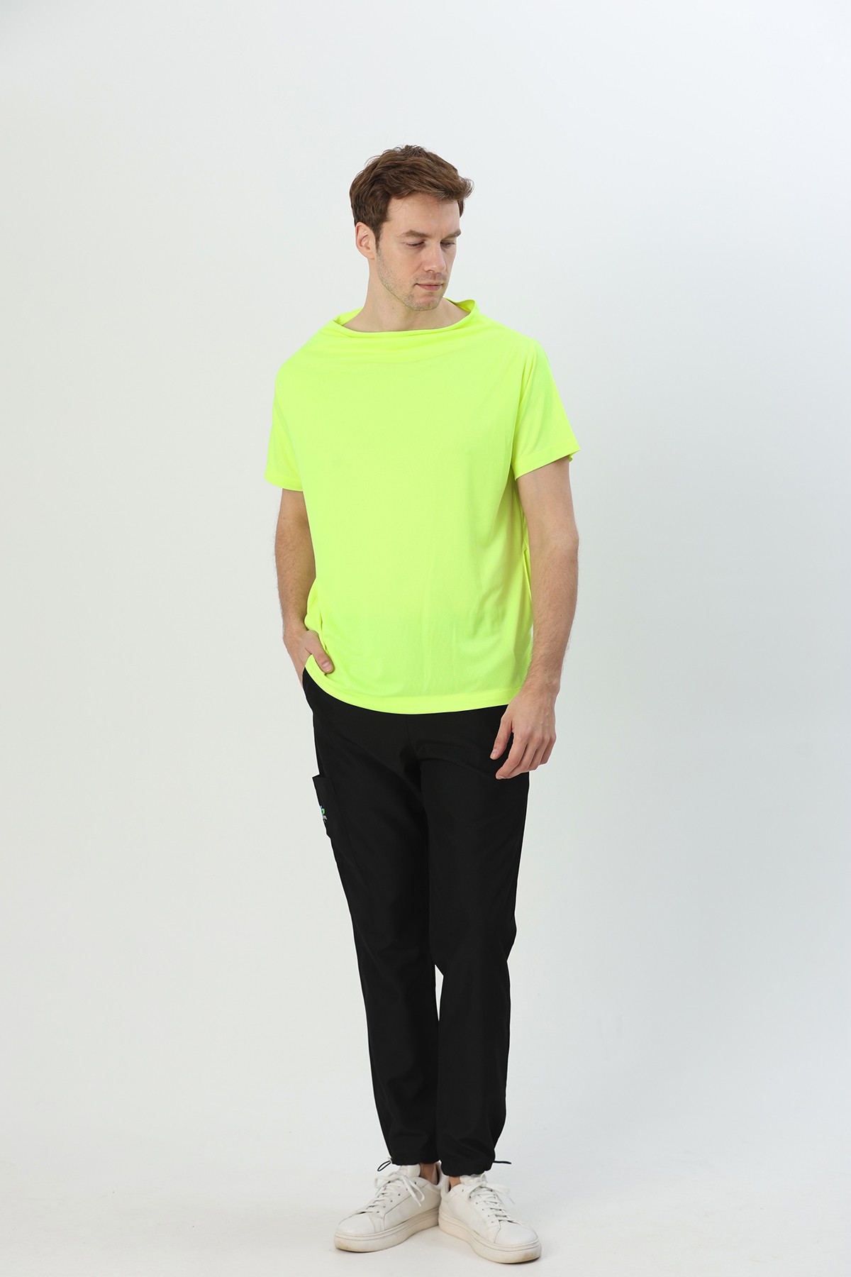 Erkek Wings Cowl Neck Neon