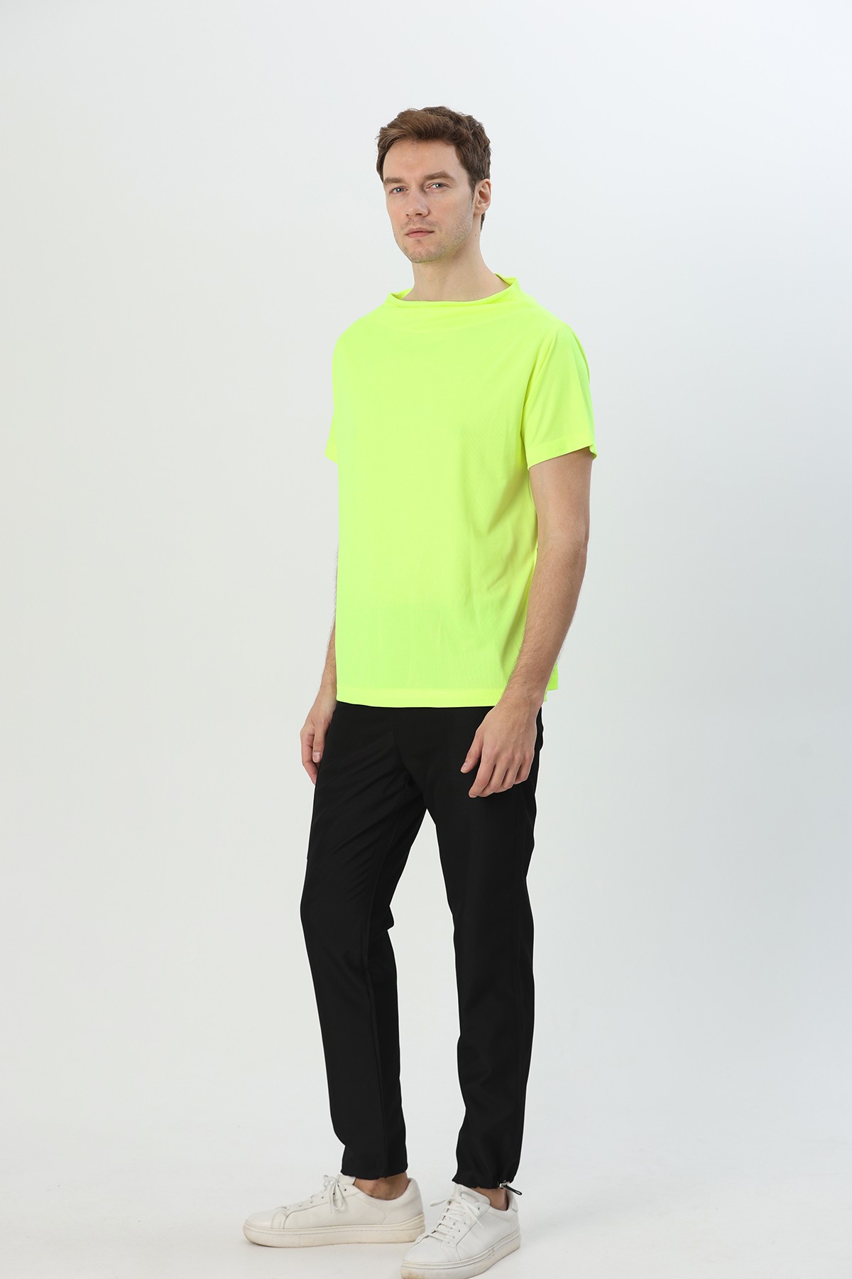 Erkek Wings Cowl Neck Neon