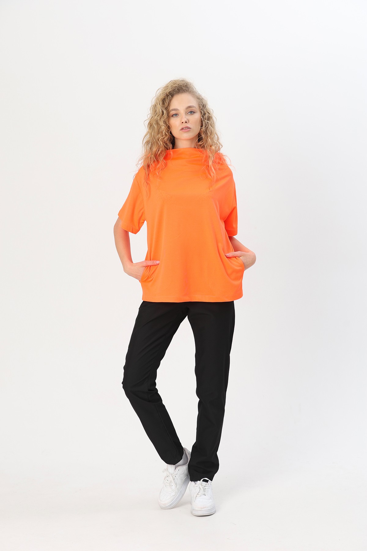 Kadın Wings Cowl Neck Neon - Turuncu