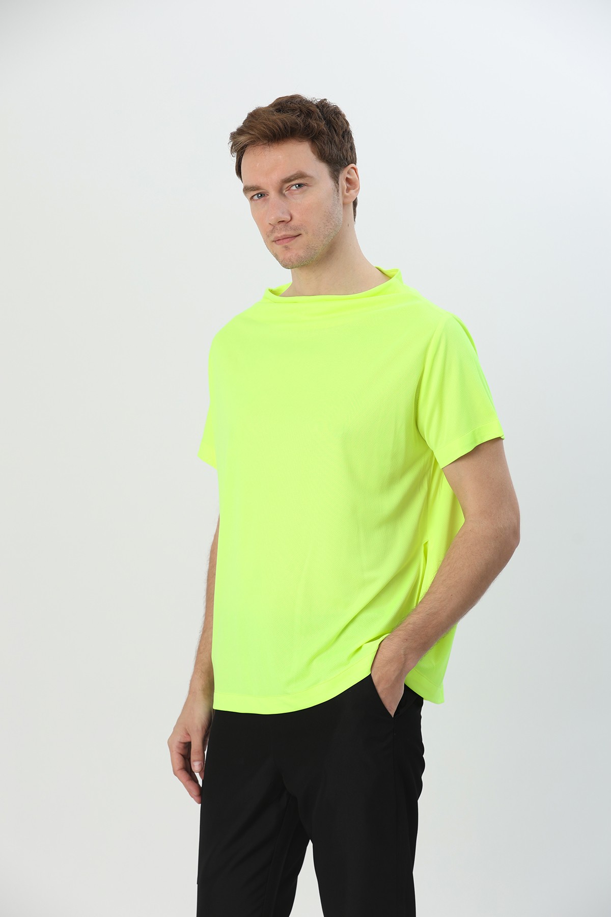 Erkek Wings Cowl Neck Neon