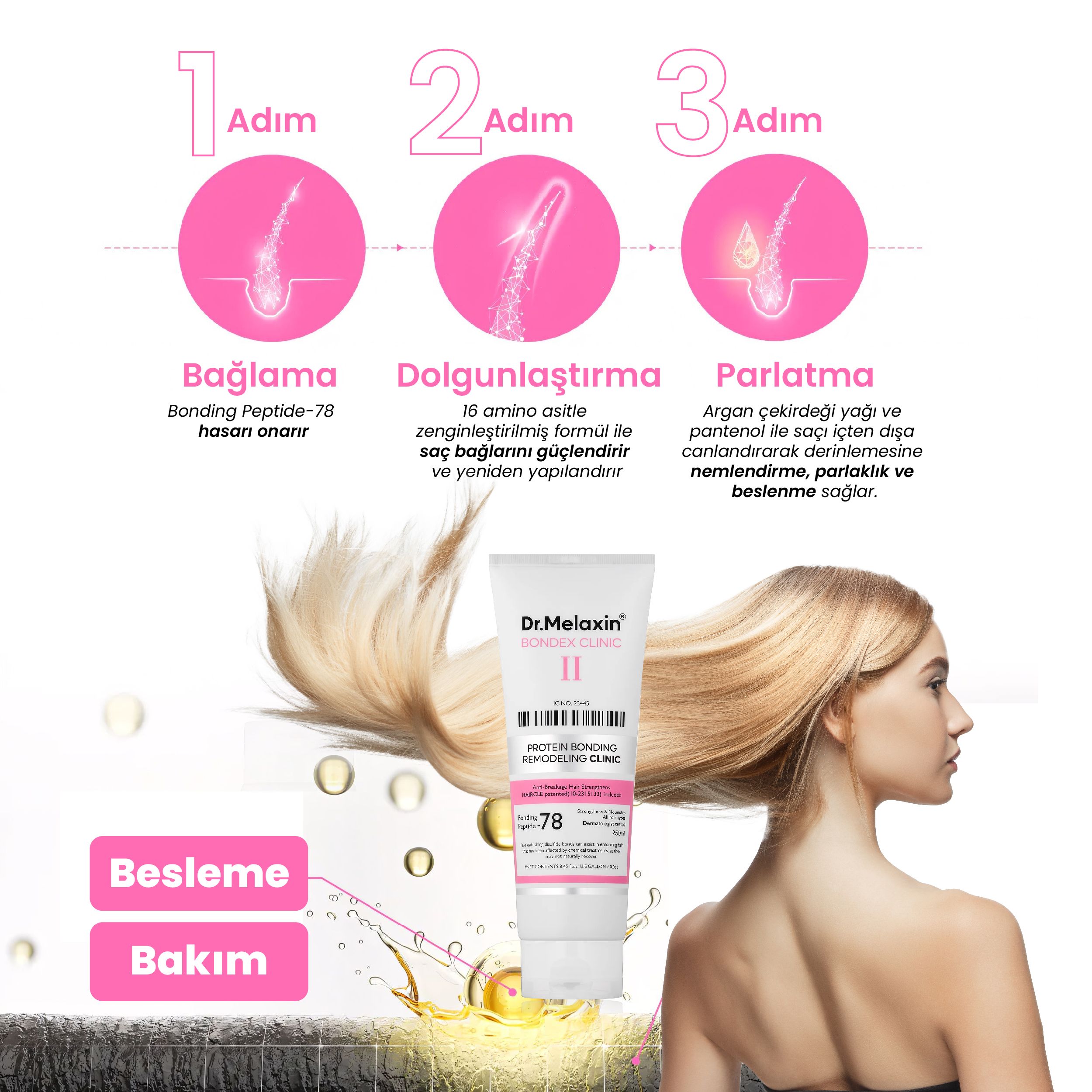 Bondex Proteinli Onarıcı Saç Bakım Kremi 250ml