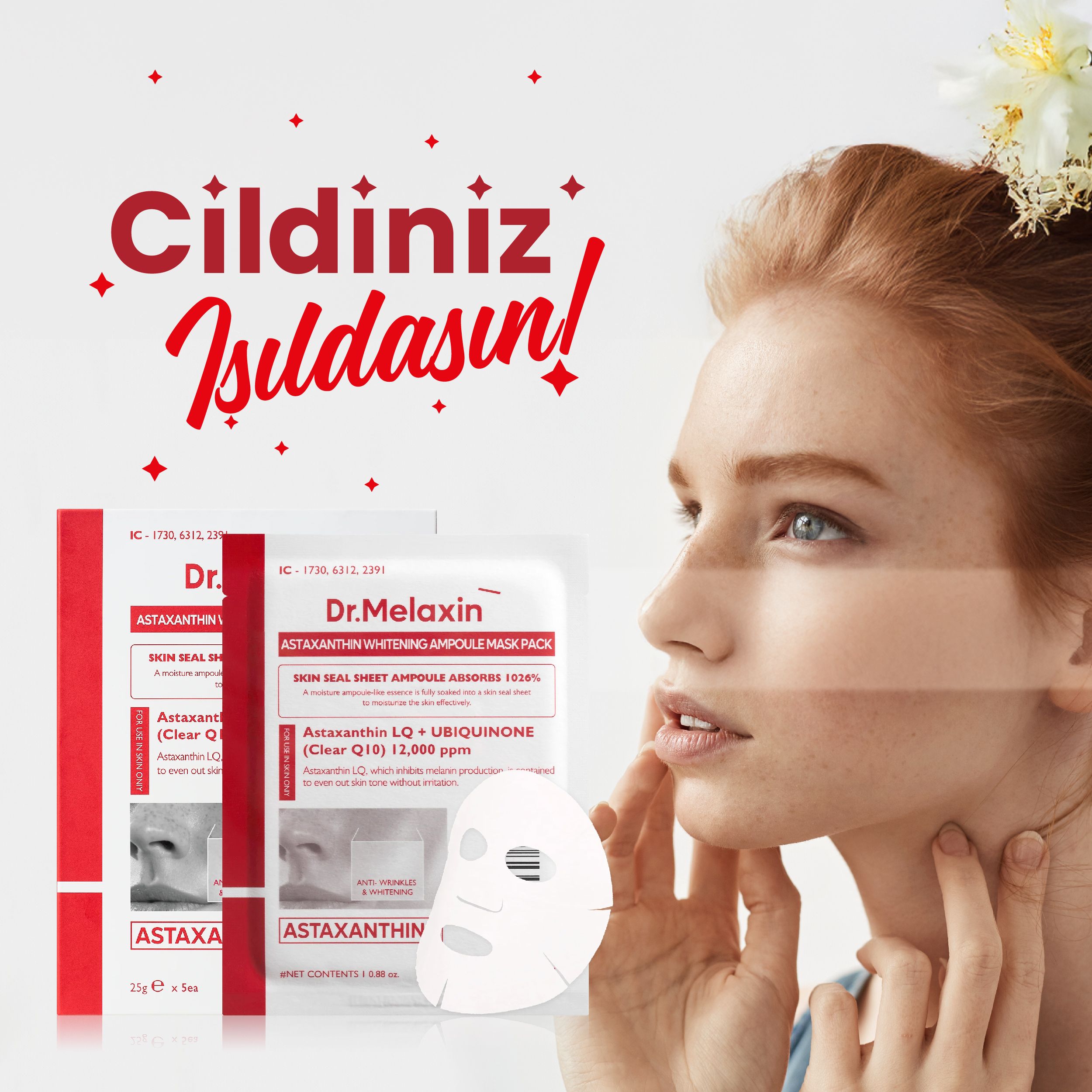 Astaxanthin Leke Karşıtı Aydınlatıcı Maske 5 Adet