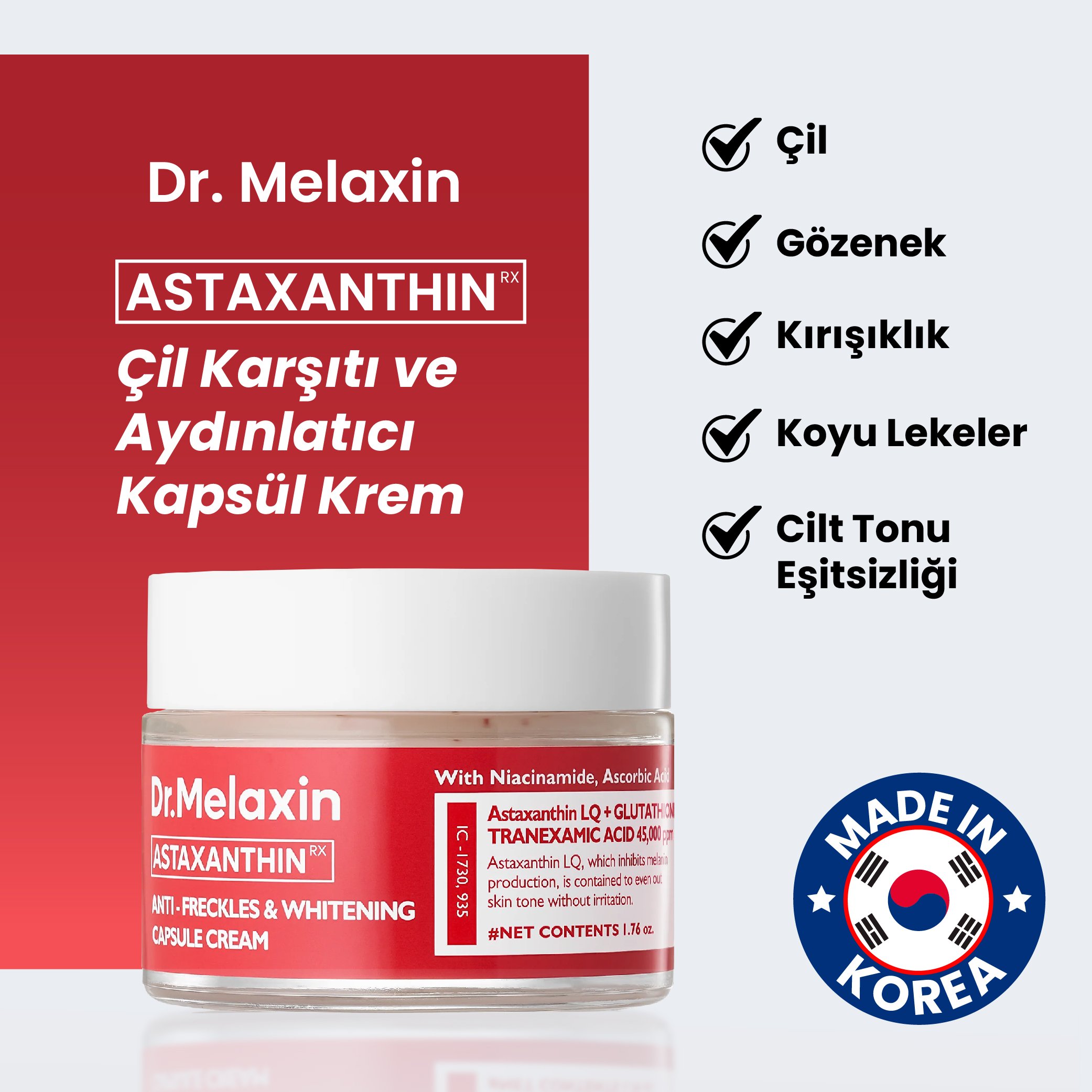 ASTAXANTHIN ANTI FRECKLES & WHITENING CAPSULE CREAM