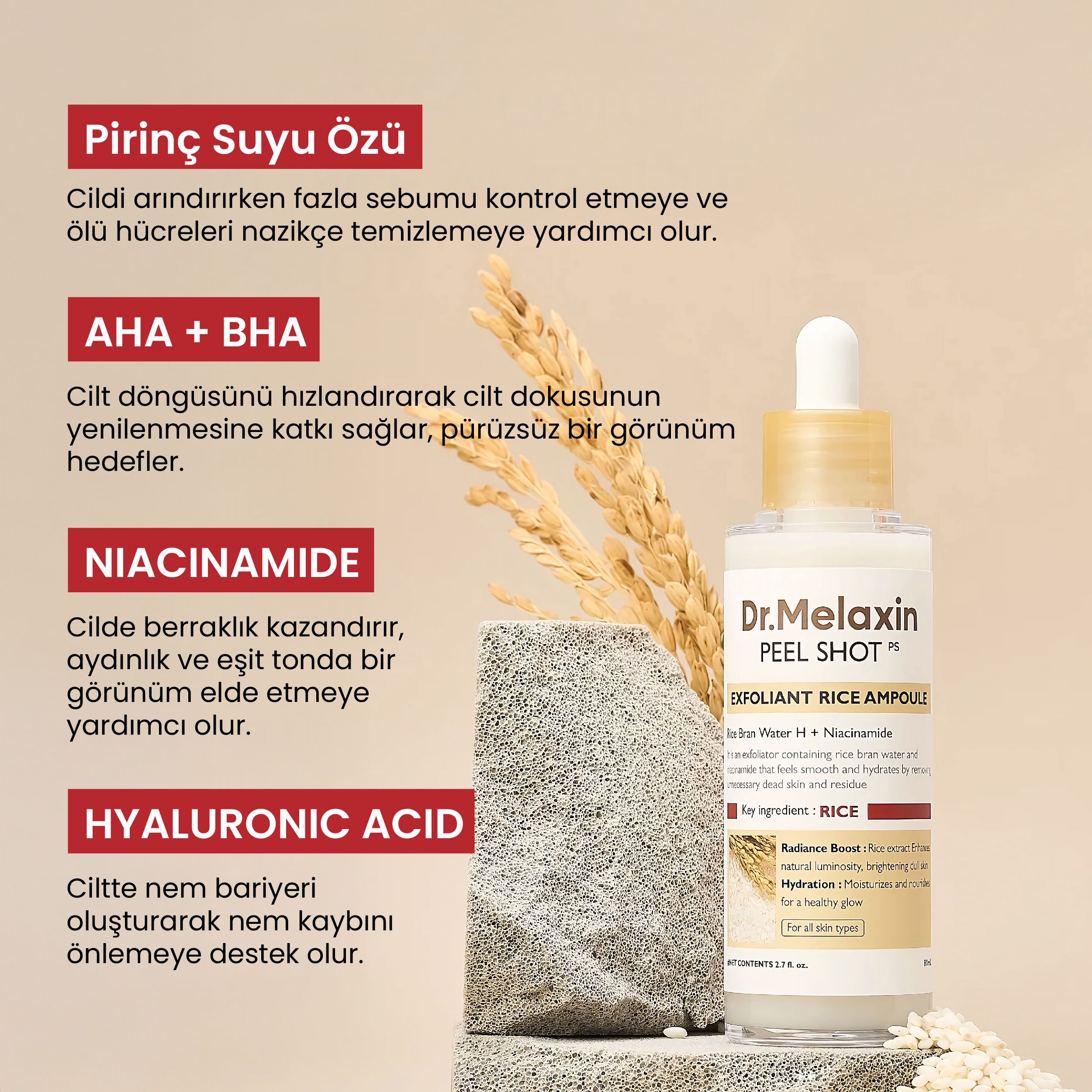 Peel Shot Arındırıcı Ve Aydınlatıcı Pirinç Peeling Ampül 80ml