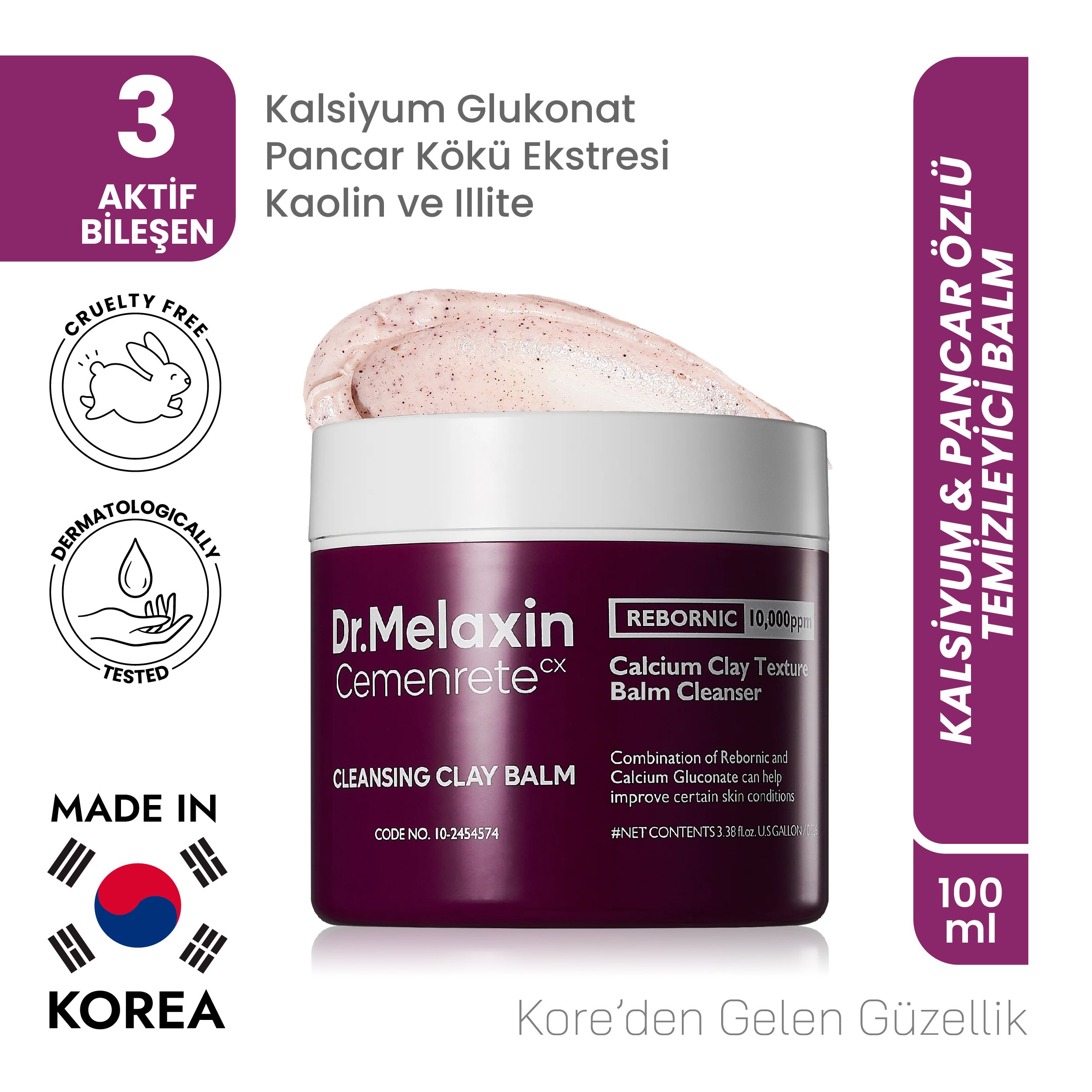 Cemenrete Kalsiyum & Pancar Özlü Temizleyici Balm 100ml