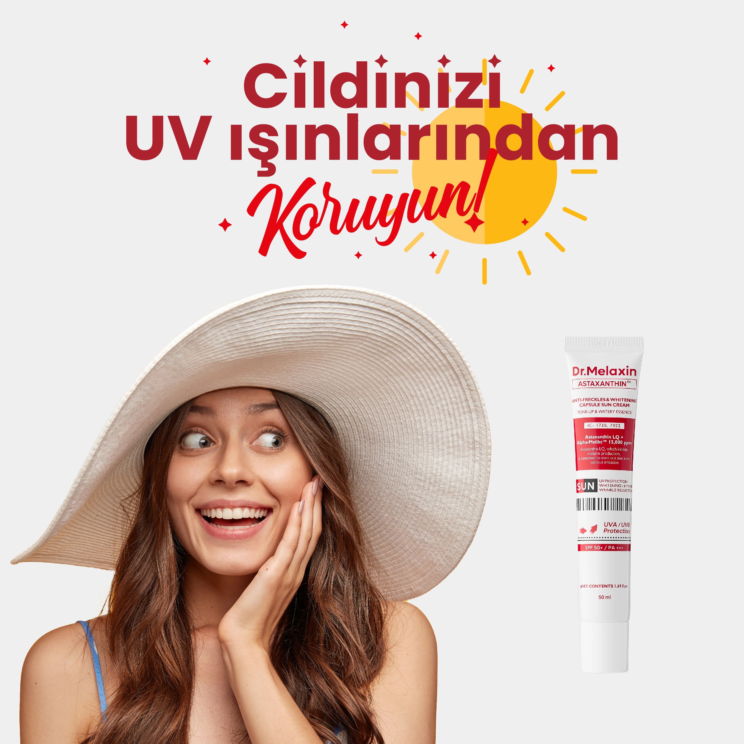 Astaxanthin Leke Karşıtı Aydınlatıcı Kapsül Güneş Kremi 50ml