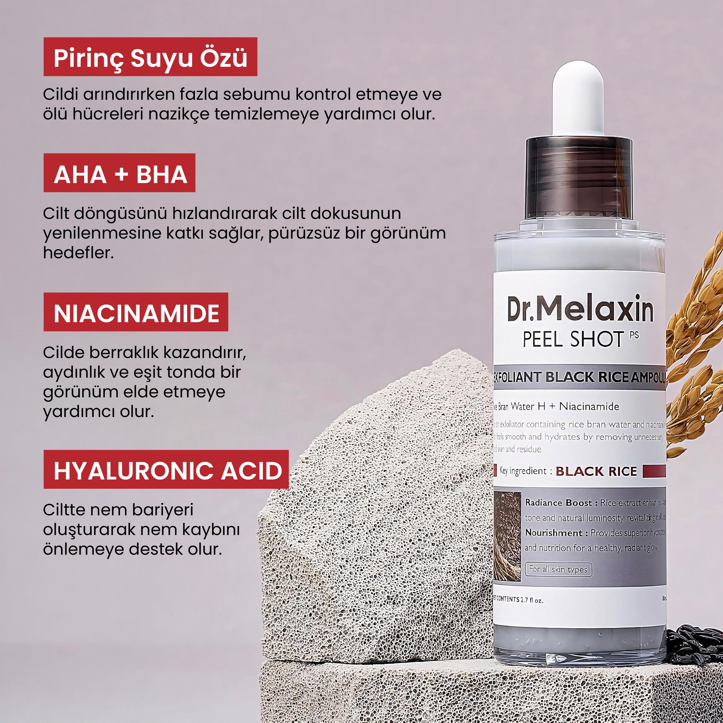 Peel Shot Arındırıcı Ve Aydınlatıcı Siyah Pirinç Peeling Ampül 80ml