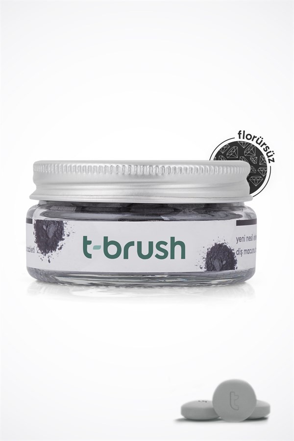 T-Brush Activated Charcoal Florürsüz Diş Macunu Tableti