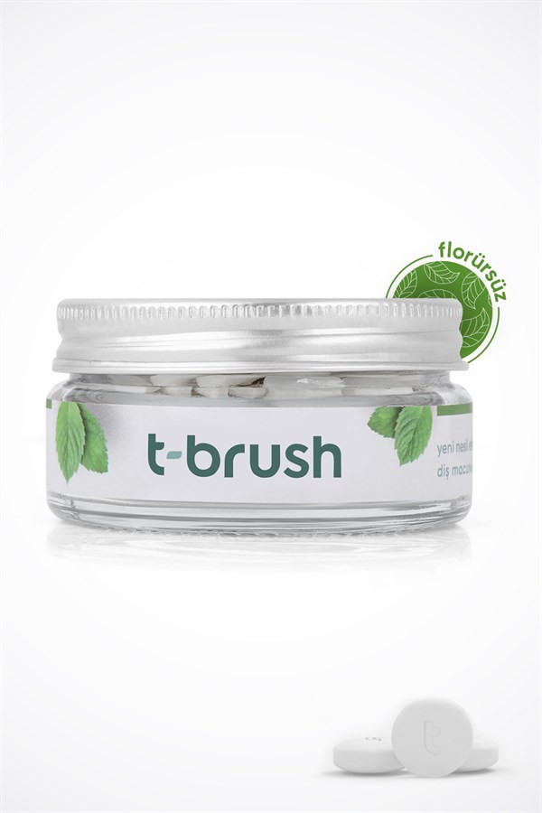 T-Brush Nane Aromalı Diş Macunu Tableti Florürsüz