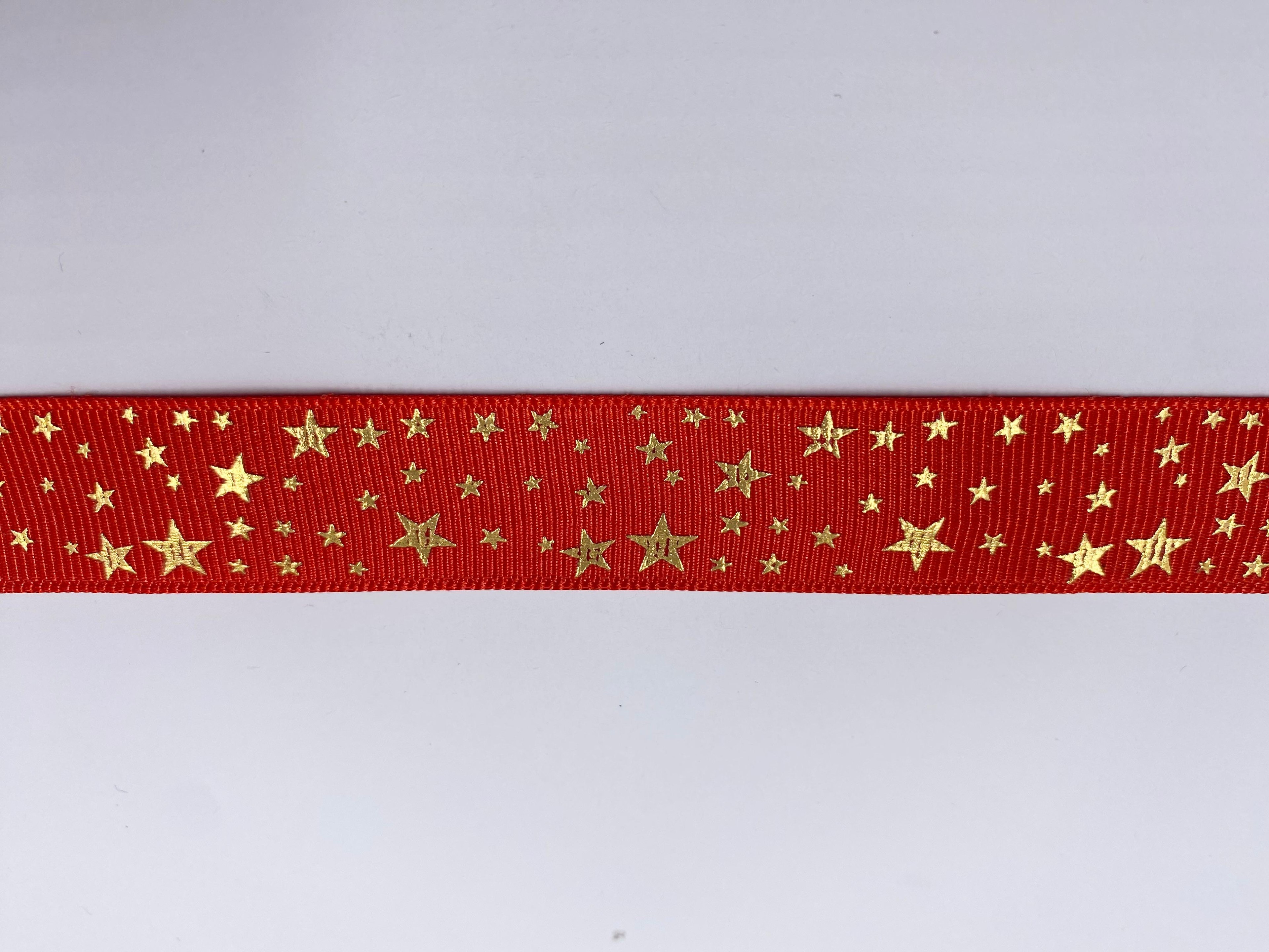 Yılbaşı Yıldızlı Kurdele 2.5 cm