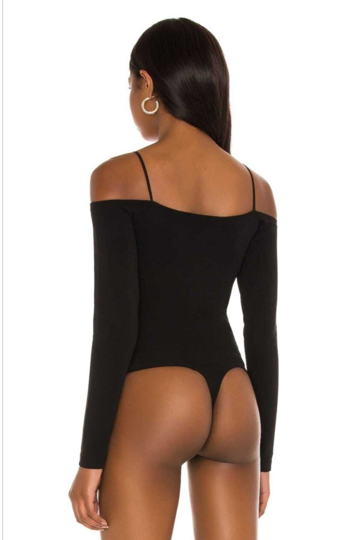 Kadın Straplez Kesim Spagetti Askı Bodysuit