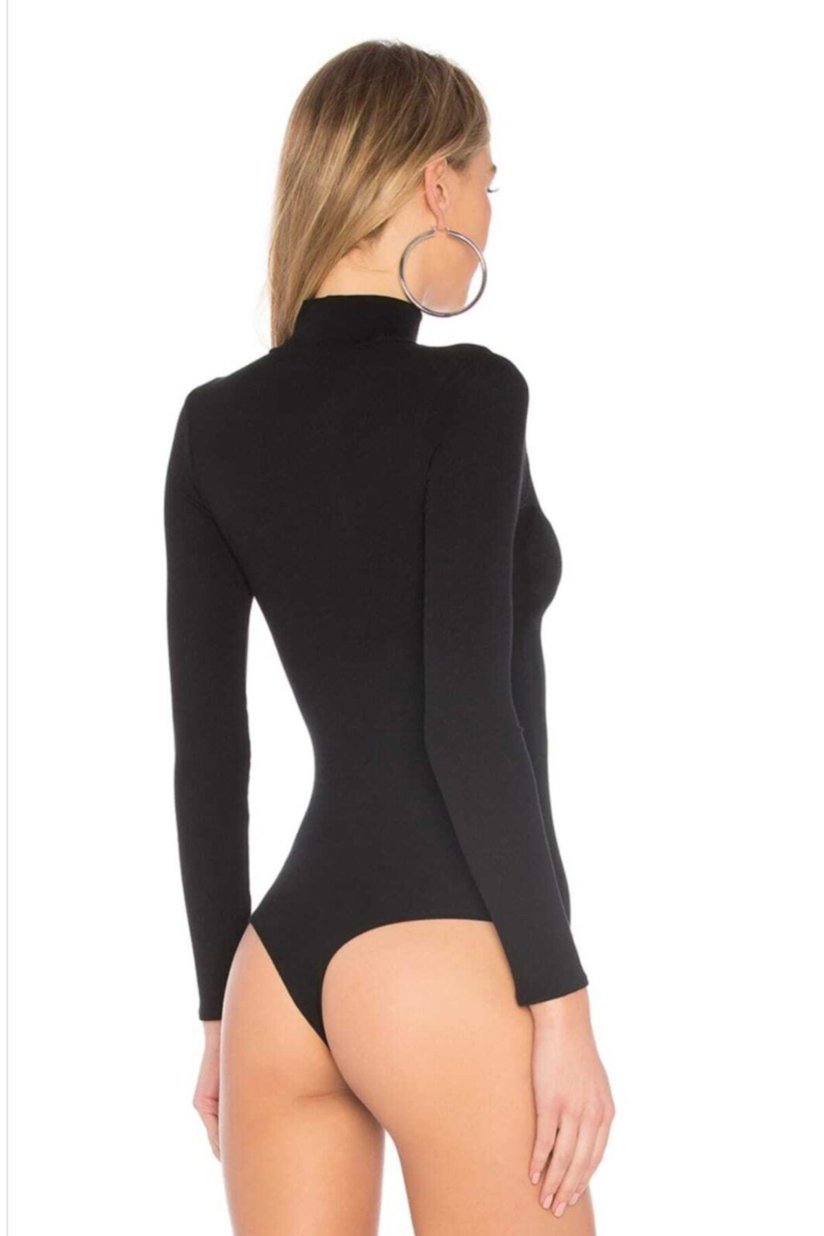 Kadın Balıkçı Yaka Ipek Jarse Bodysuit