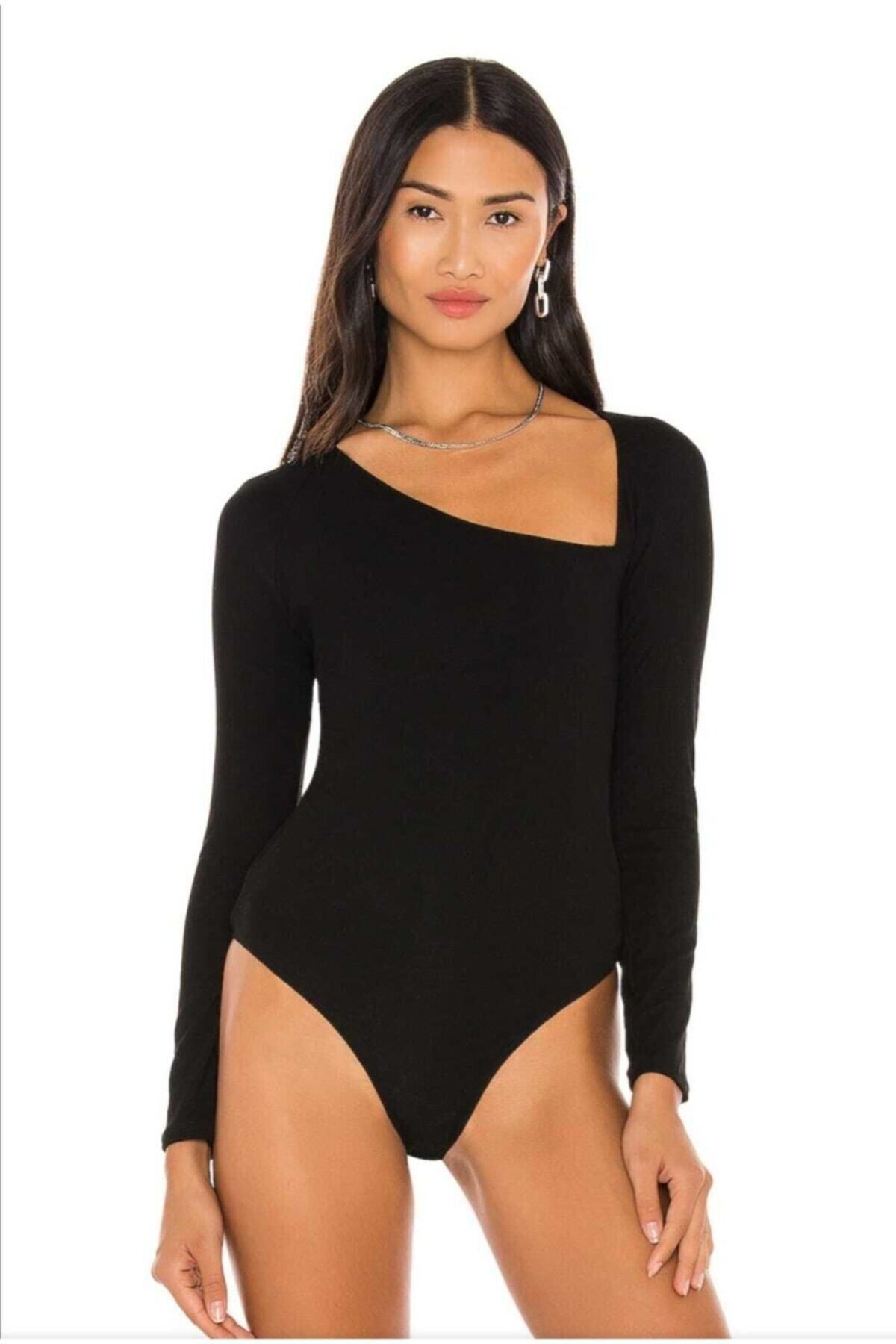 Kadın Uzun Kollu Ipek Jarse Bodysuit