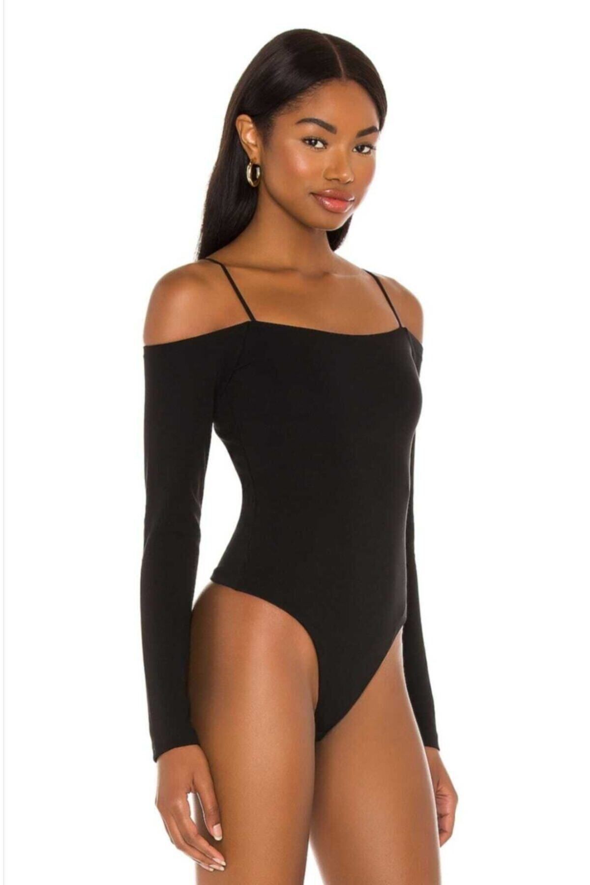 Kadın Straplez Kesim Spagetti Askı Bodysuit