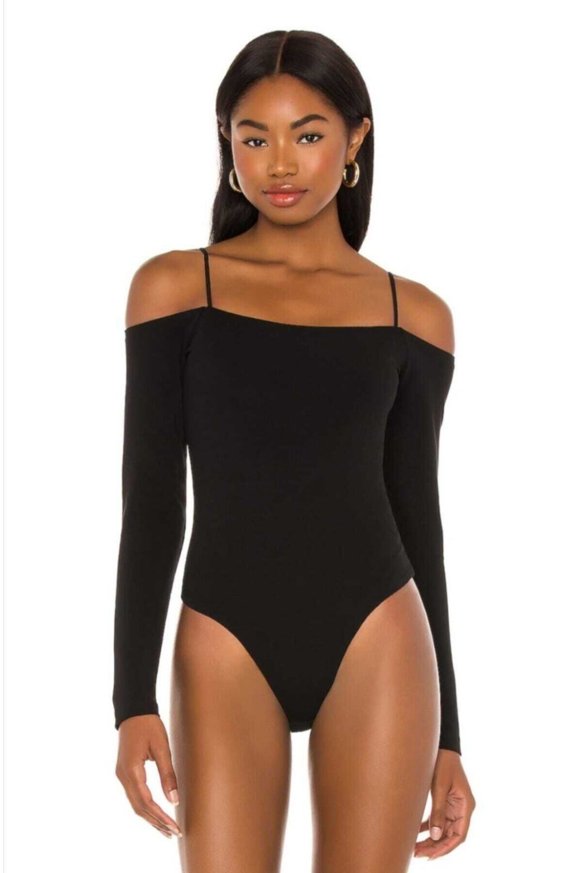 Kadın Straplez Kesim Spagetti Askı Bodysuit