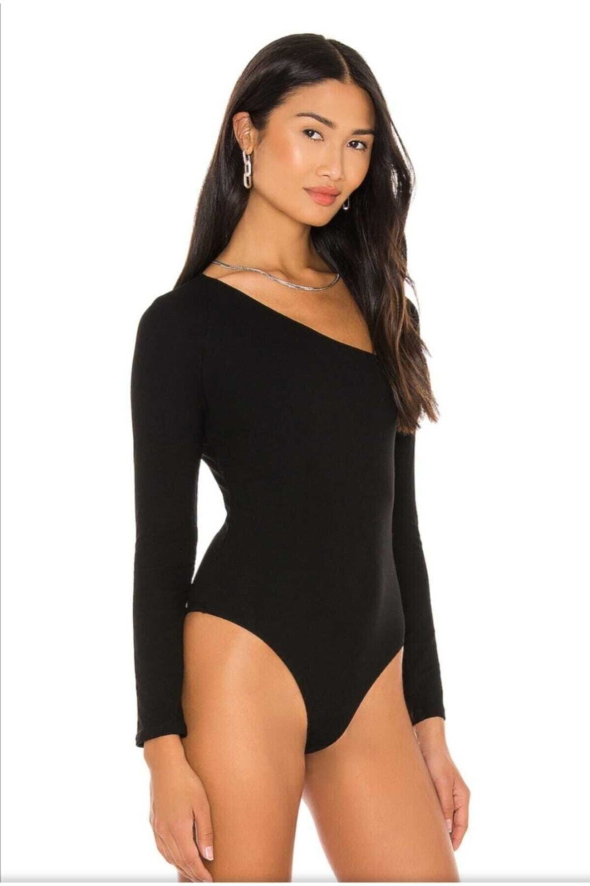 Kadın Uzun Kollu Ipek Jarse Bodysuit