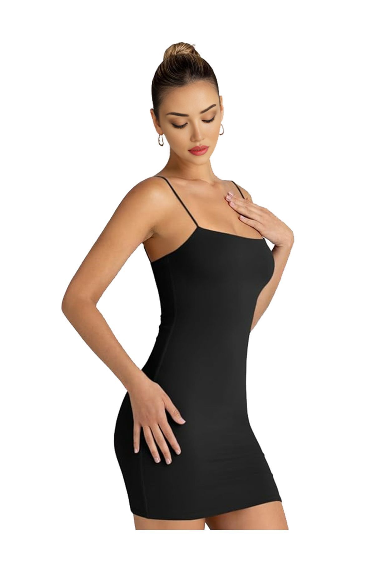 Bss Kadın Sendy Model Toparlayıcı Etkili Abiye Elbise Düğün Mezuniyet Özel Gün Kıyafeti - Siyah