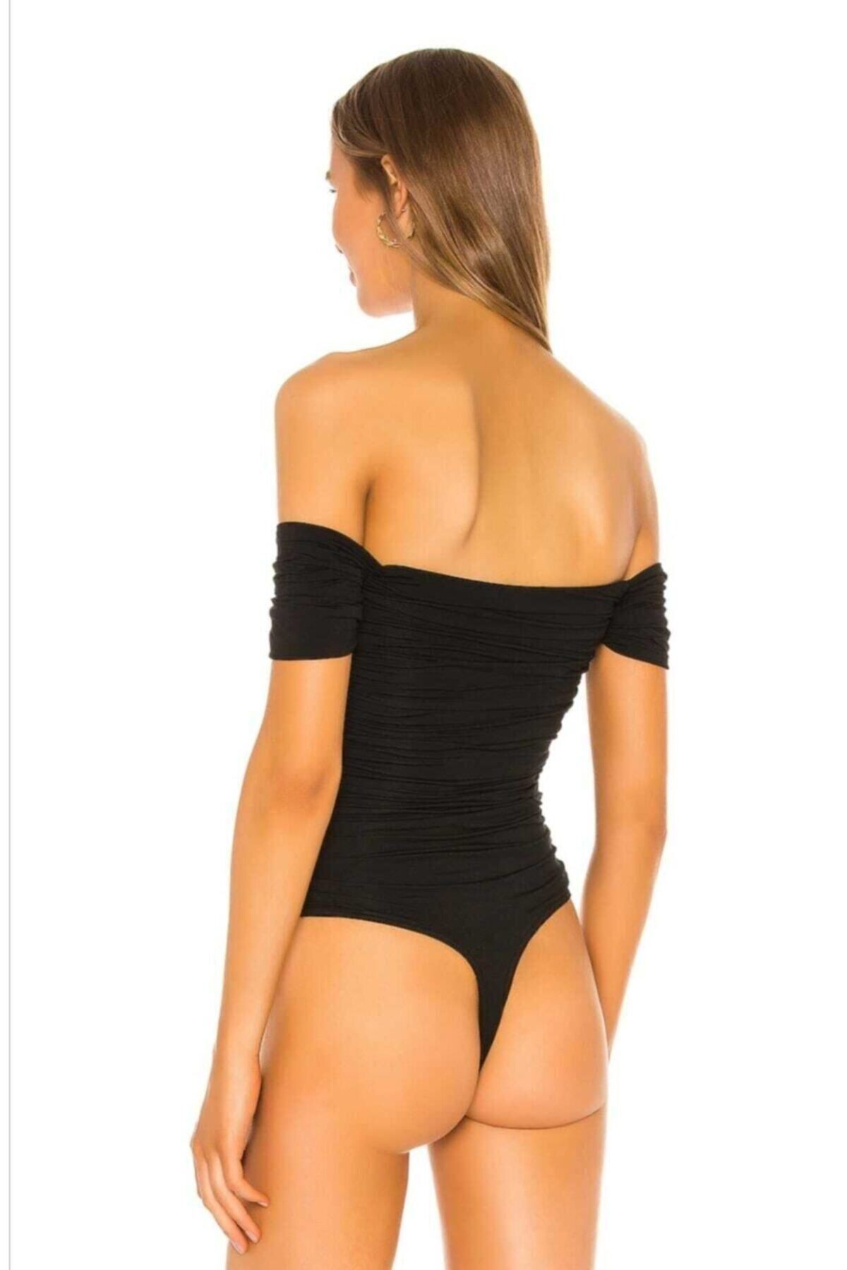 Bss Kadın Straplez Kesim Büzgülü Bodysuit