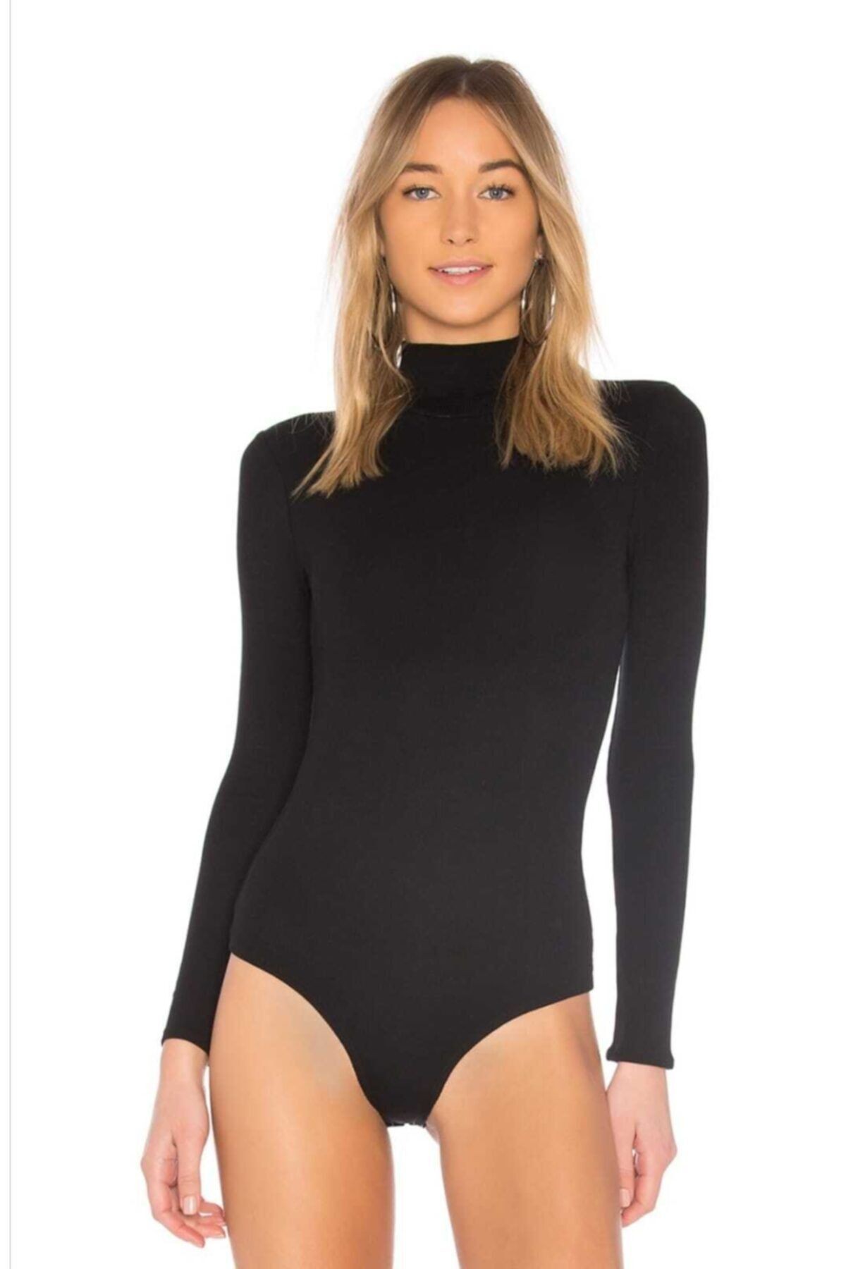 Kadın Balıkçı Yaka Ipek Jarse Bodysuit