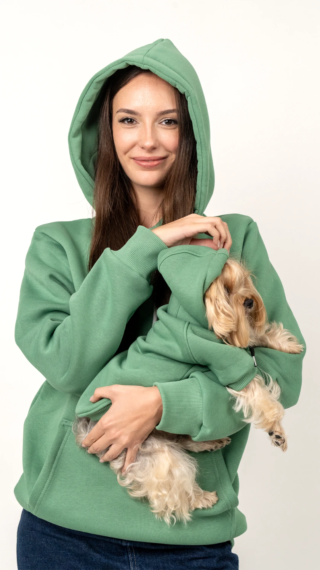 3'lü Yeşil Hoodie Kombin / Kadın-Erkek-Dost