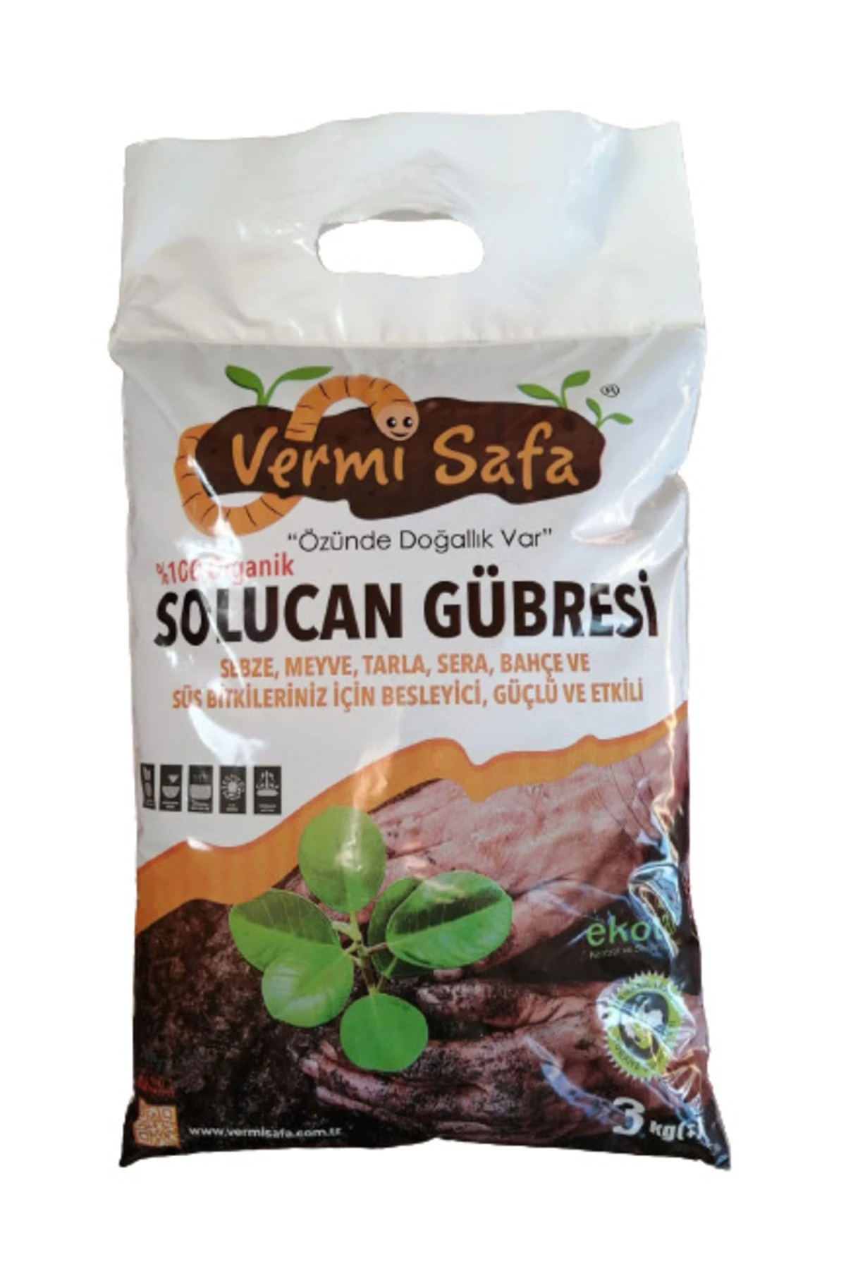 Organik Solucan Gübresi 3 Kg (6 LİTRE) Sebze, Meyve, Tarla, Sera, Bahçe, Süs Bitkileriniz Için.