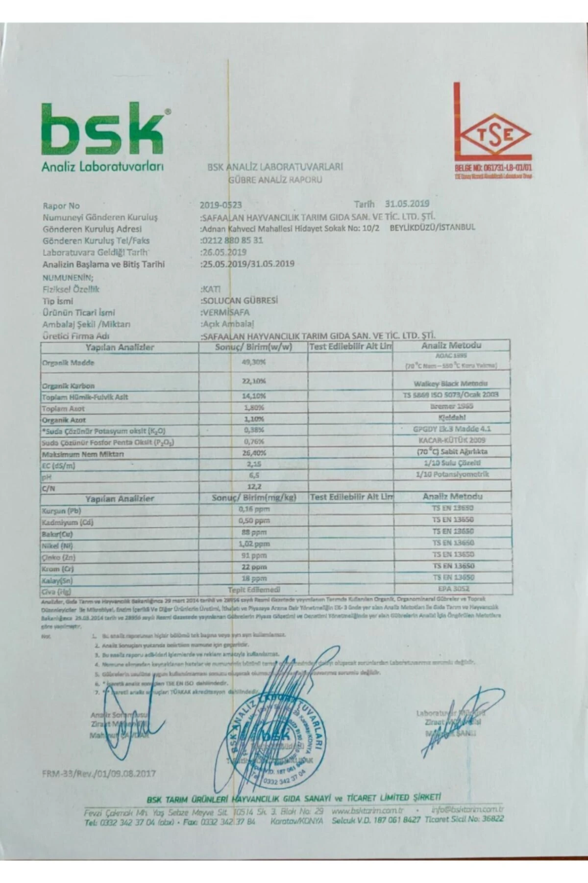 Solucan Gübresi 3 Kg Katı+1 Lt Sıvı