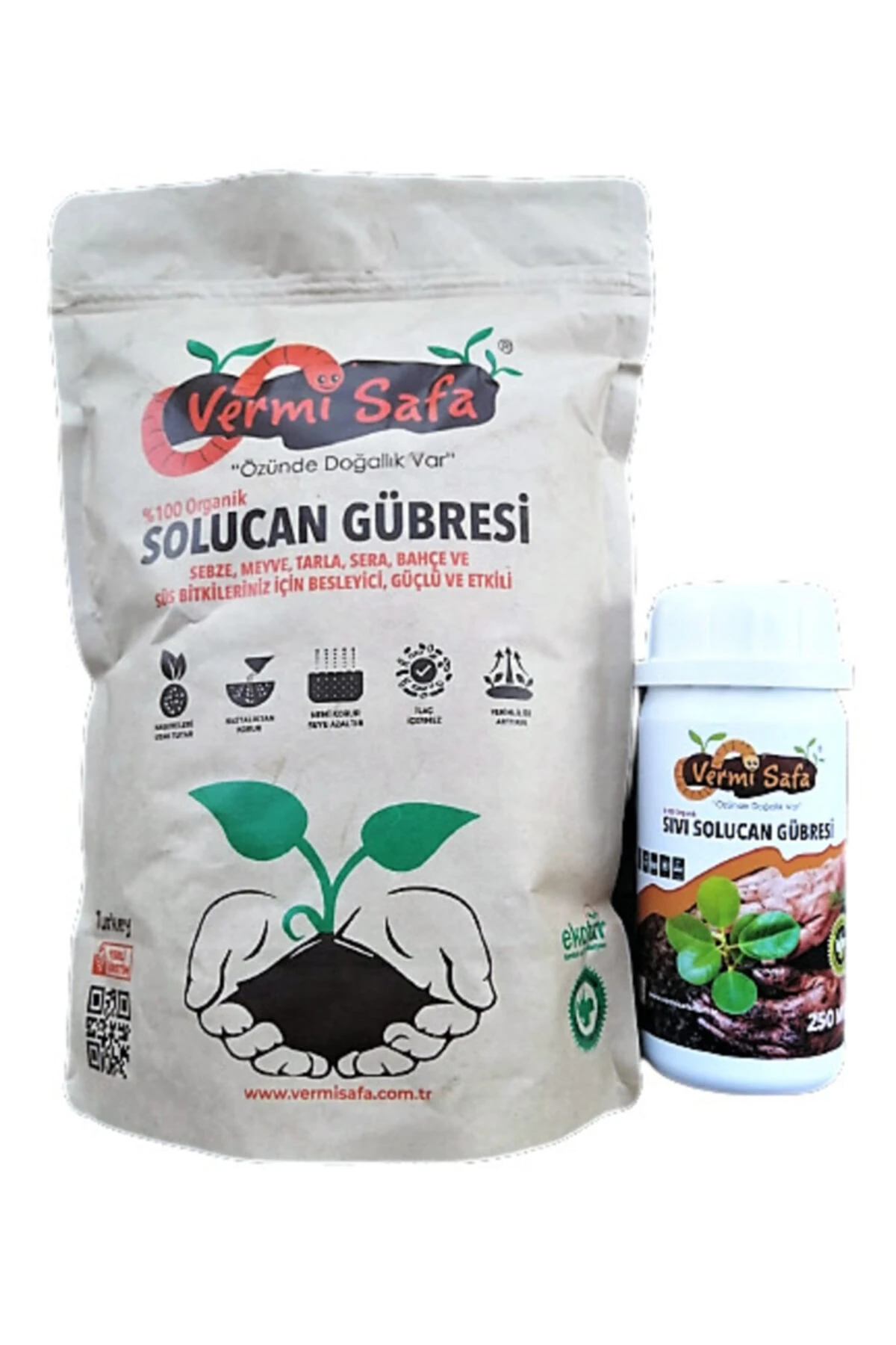 Organik Solucan Gübresi, Sebze, Meyve,tarla,bağ, Bahçe Bitkilerinde1 Kg Katı 250 ml Sıvı