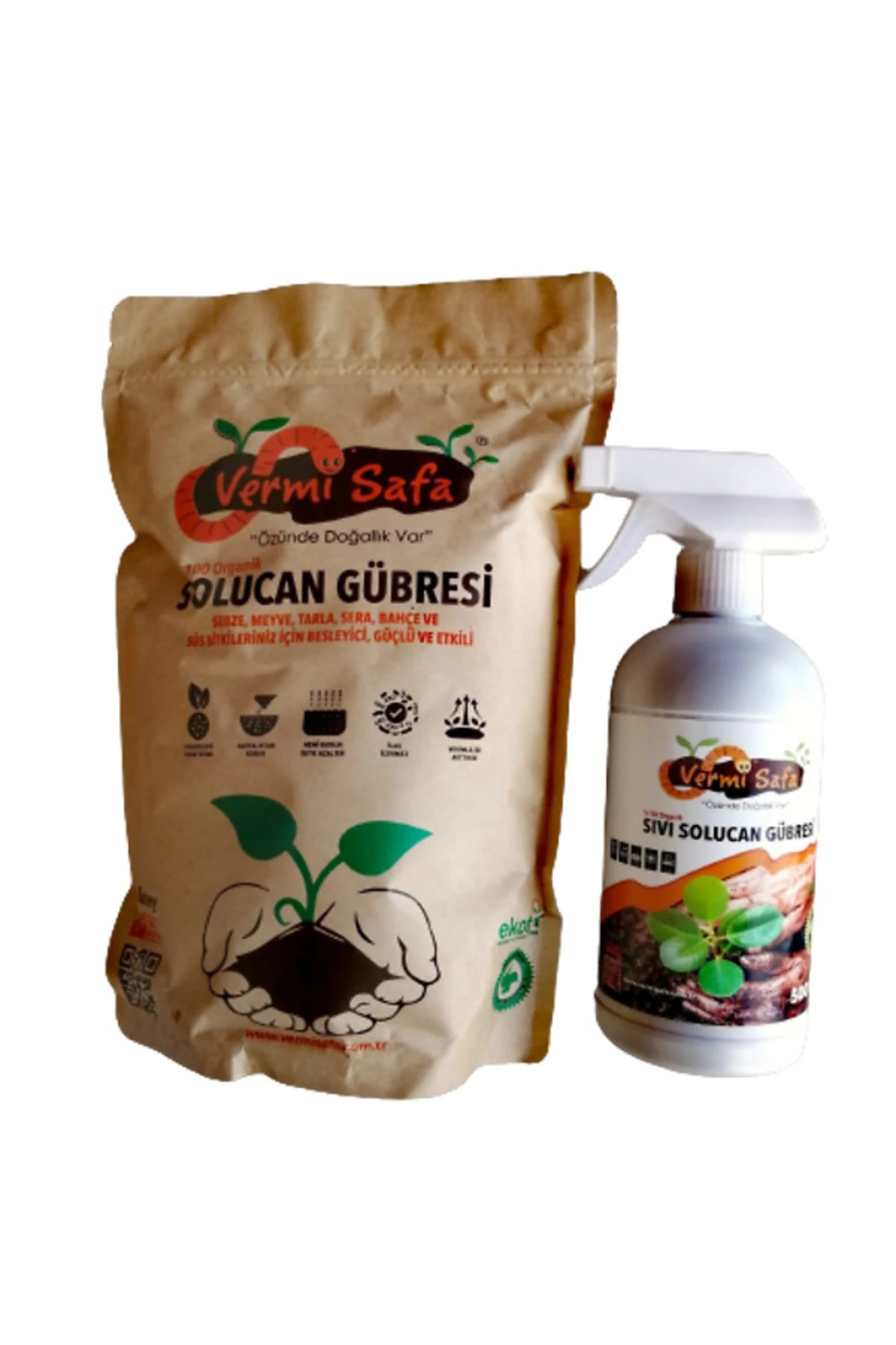Organik Solucan Gübresi, Tüm Bitkileriniz Için Besleyici, Güçlü, Etkili... 1 Kg Katı + 500 Ml Sprey