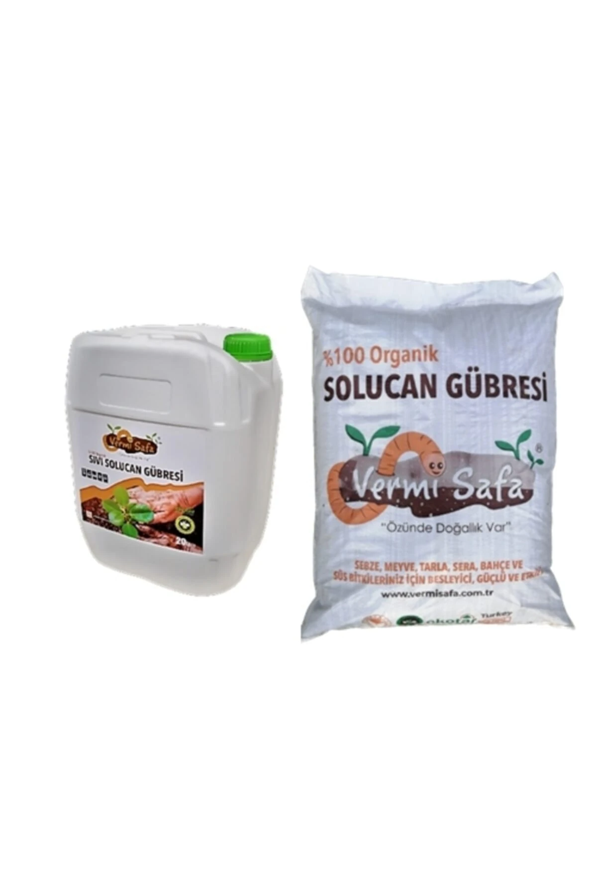 Organik Solucan Gübresi Sebze, Meyve, Tarla, Sera, Bahçe Bitkilerinde 20kg Katı 20lt Sıvı