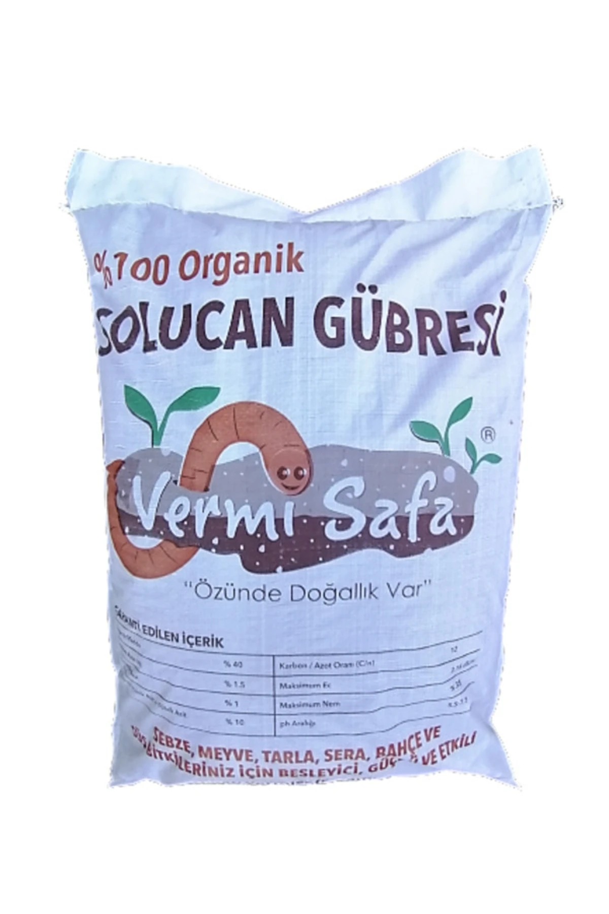 Organik Katı Solucan Gübresi 10 Kg (20 LT) Lamine Çuvallı
