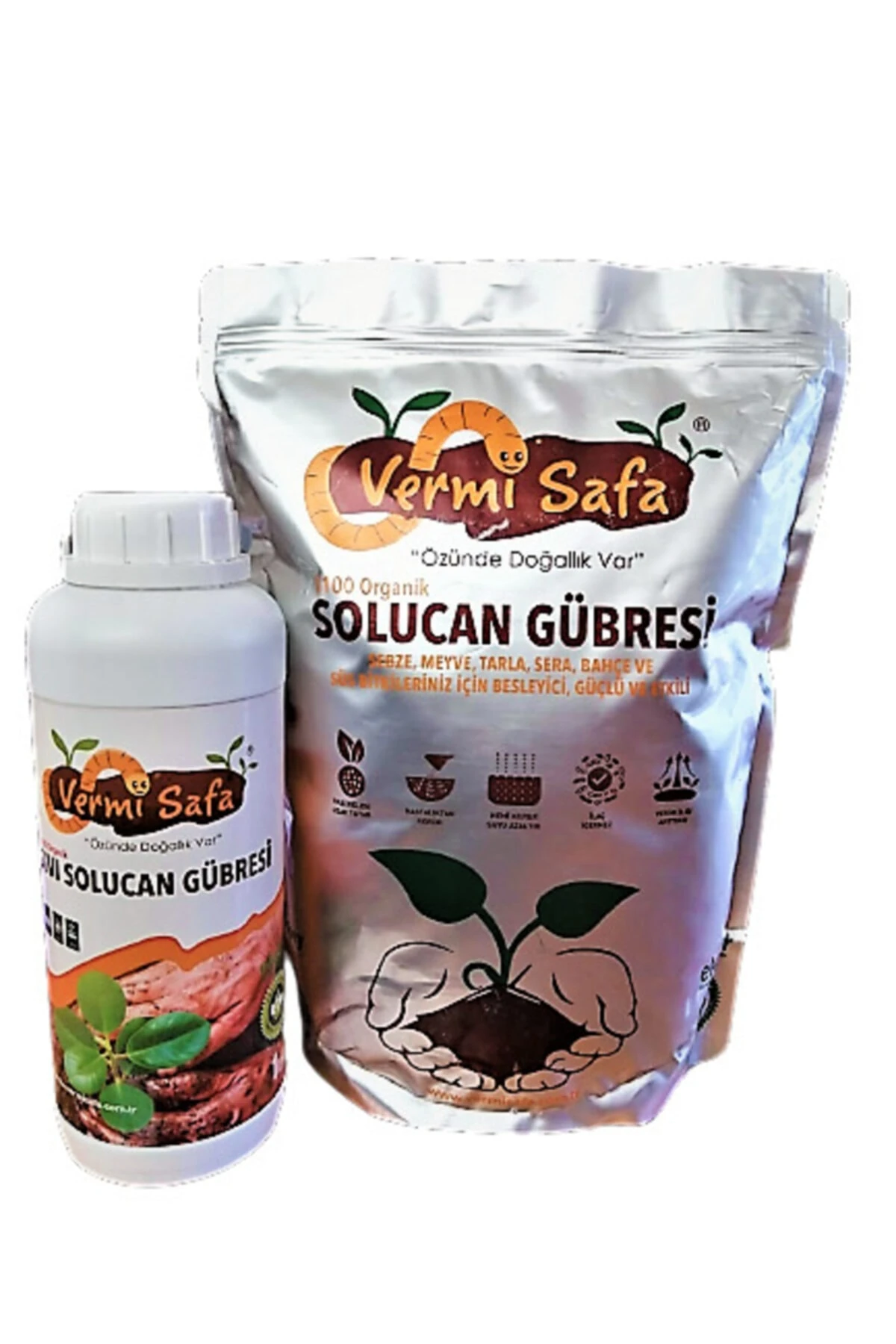 Organik Solucan Gübresi 2 Kg Katı 1 Lt Sıvı, Sebze, Meyve, Tarla, Sera, Bahçe Bitkilerinde..