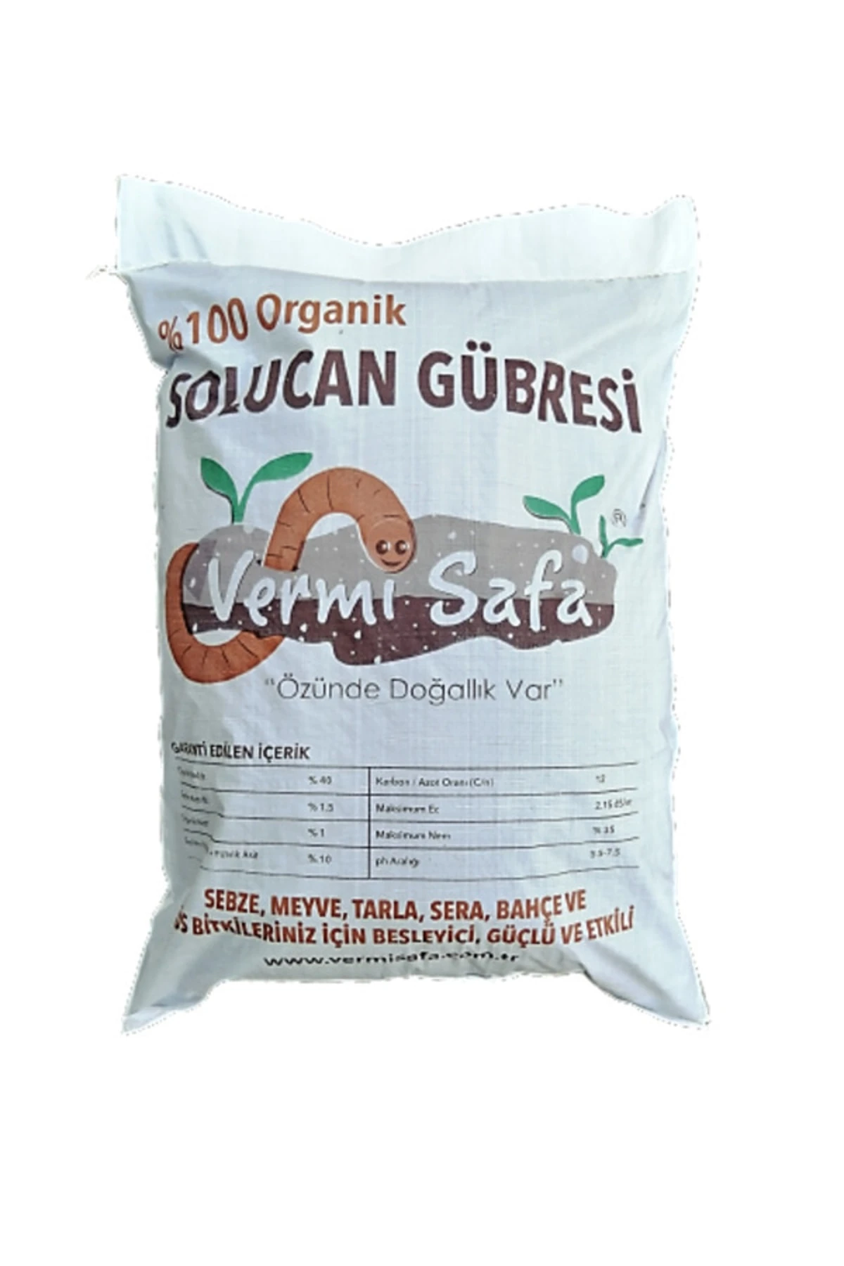 Organik Katı Solucan Gübresi 10 Kg (20 LT) Lamine Çuvallı