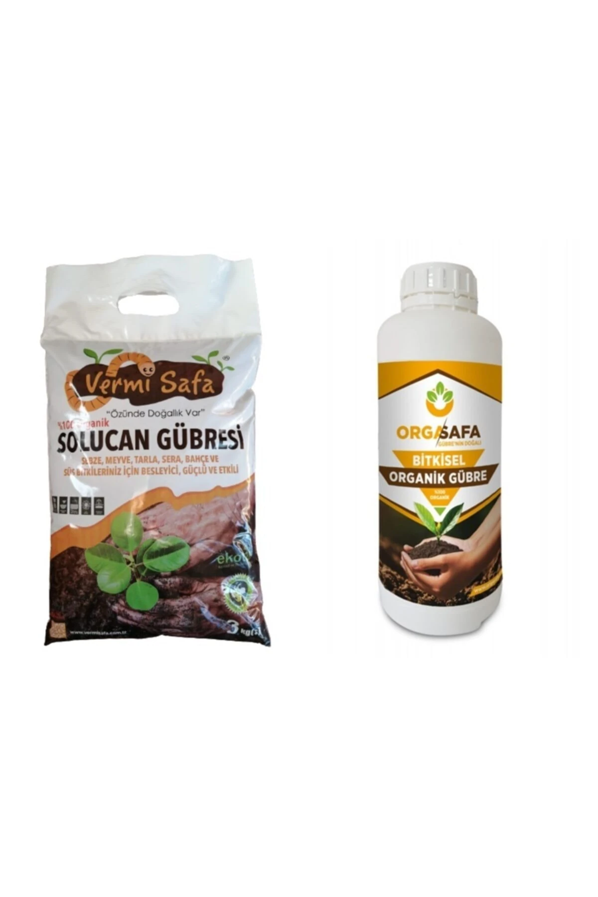 3 Kg Organik Katı Solucan Gübresi + 1 Lt Organik Orgasafa Bitkisel Menşeli Sıvı Gübre