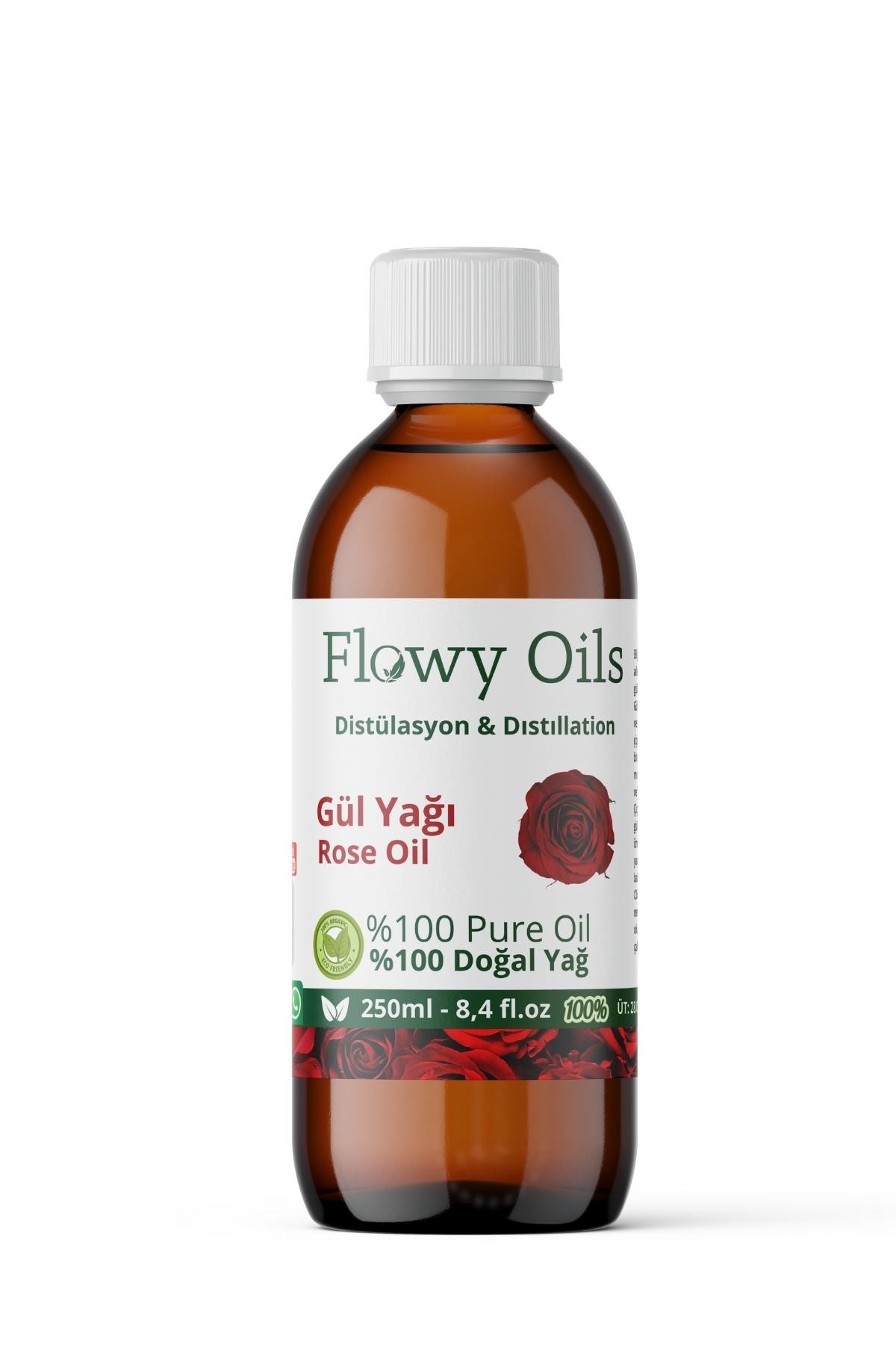 Gül Yağı %100 Doğal Bitkisel Uçucu Yağ Cam Şişe Büyük Boy Rose Oil 250ml