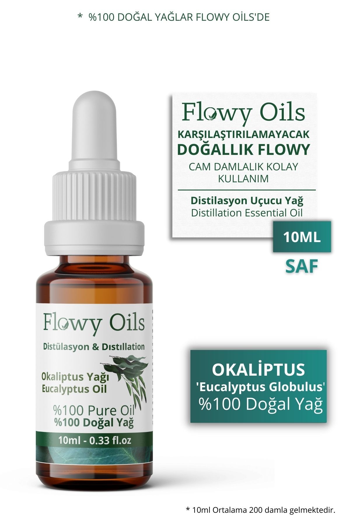 Okaliptüs Yağı %100 Doğal Bitkisel Uçucu Yağ Eucalyptus oil 10ml