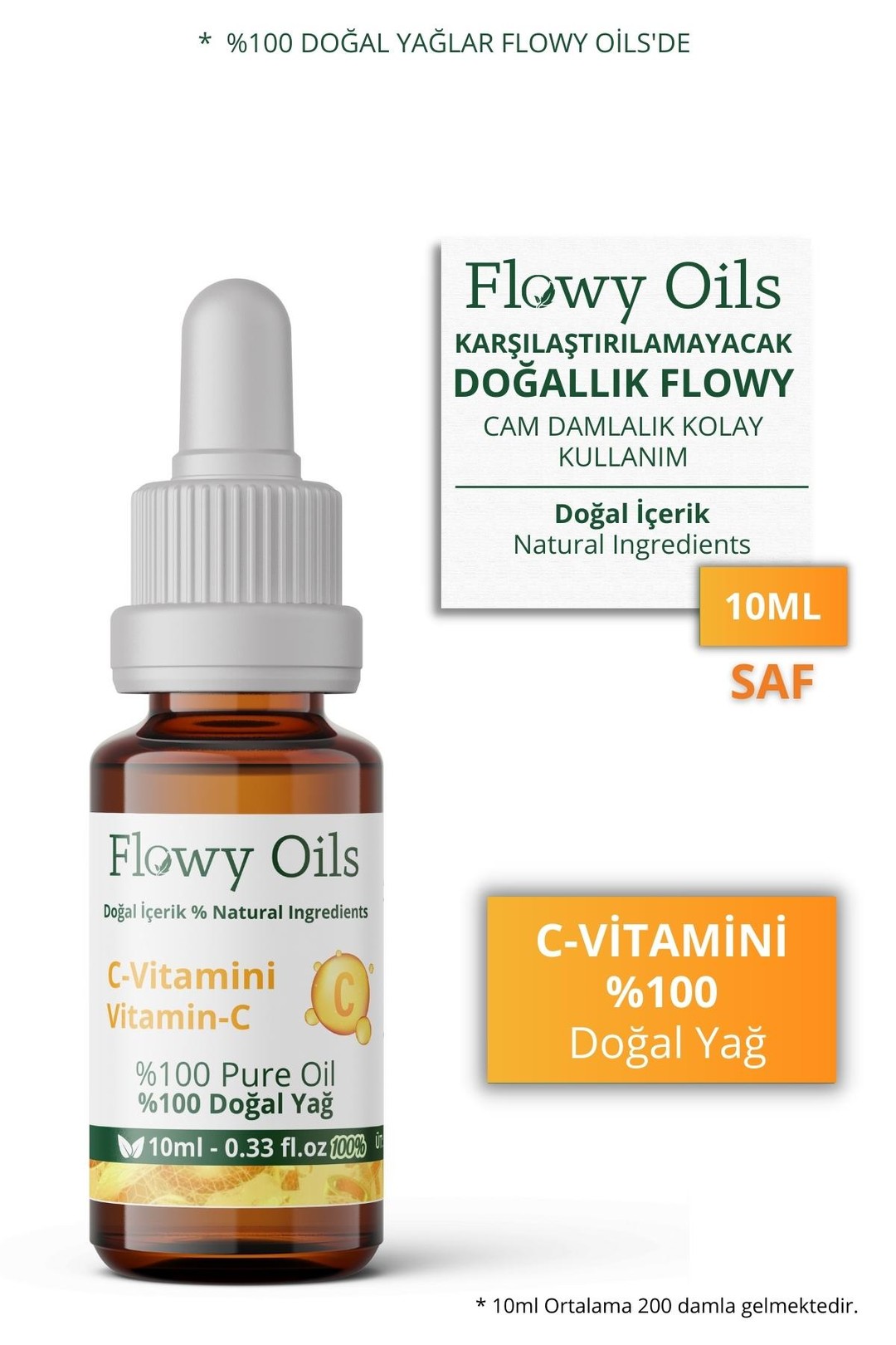 C-Vitamini & Vitamin-C 10ml Flowy Oils| %100 Doğal ve Kaliteli