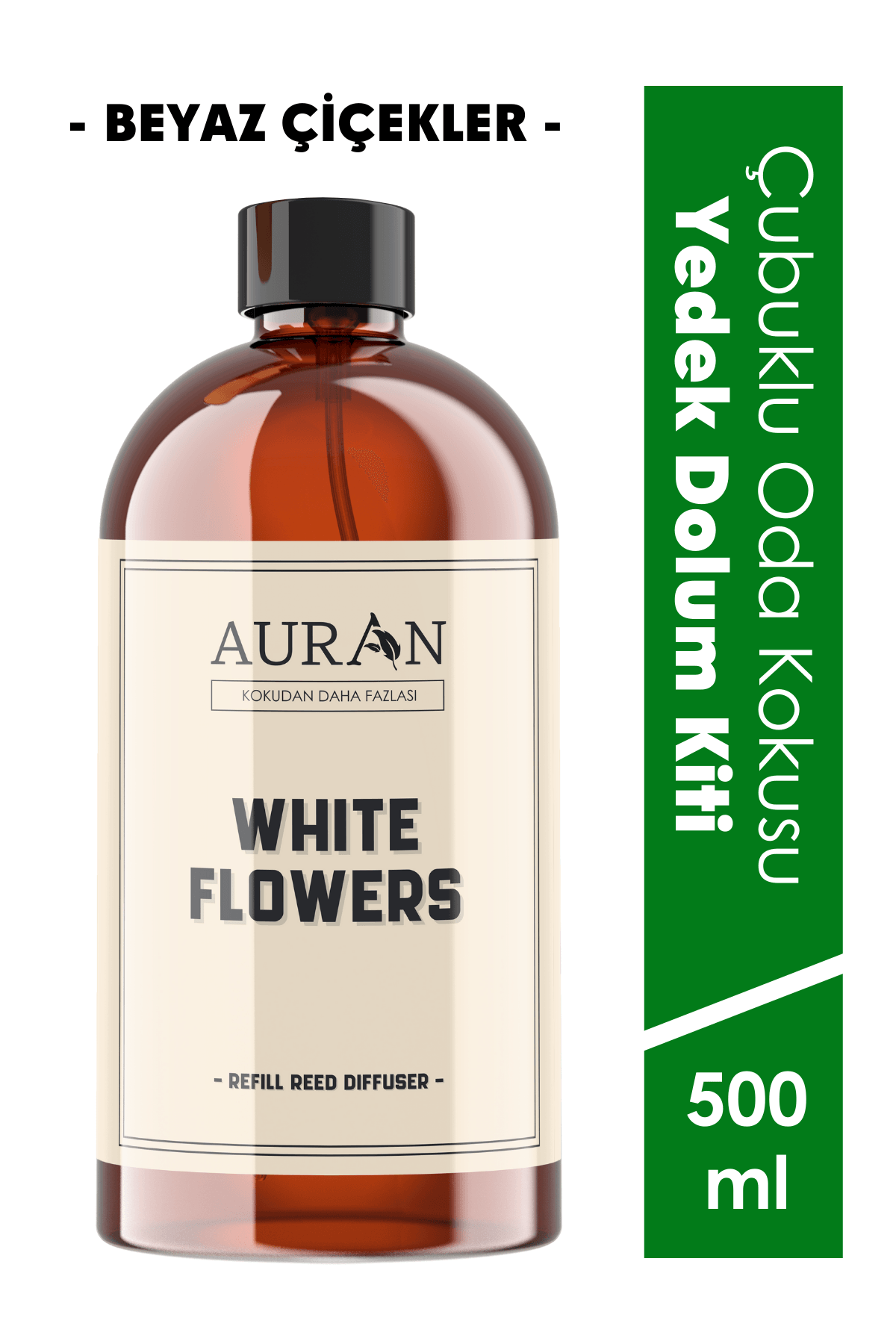 Beyaz Çiçekler Yedek Çubuklu Oda Ve Ortam Kokusu Esansı Yedek Dolum Şişe White Flowers 500ml